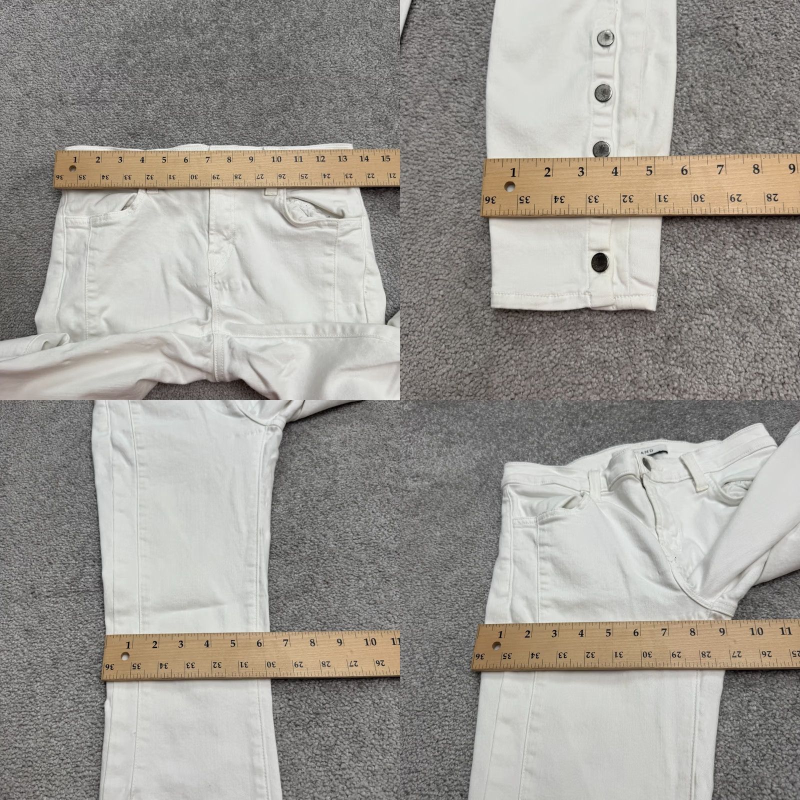 J Brand J Brand Suvi Mid Rise Utility Pant Jeans Womens 26 White Ankle Snap Stretch Size 26" / US 2 / IT 38 - 9 Thumbnail