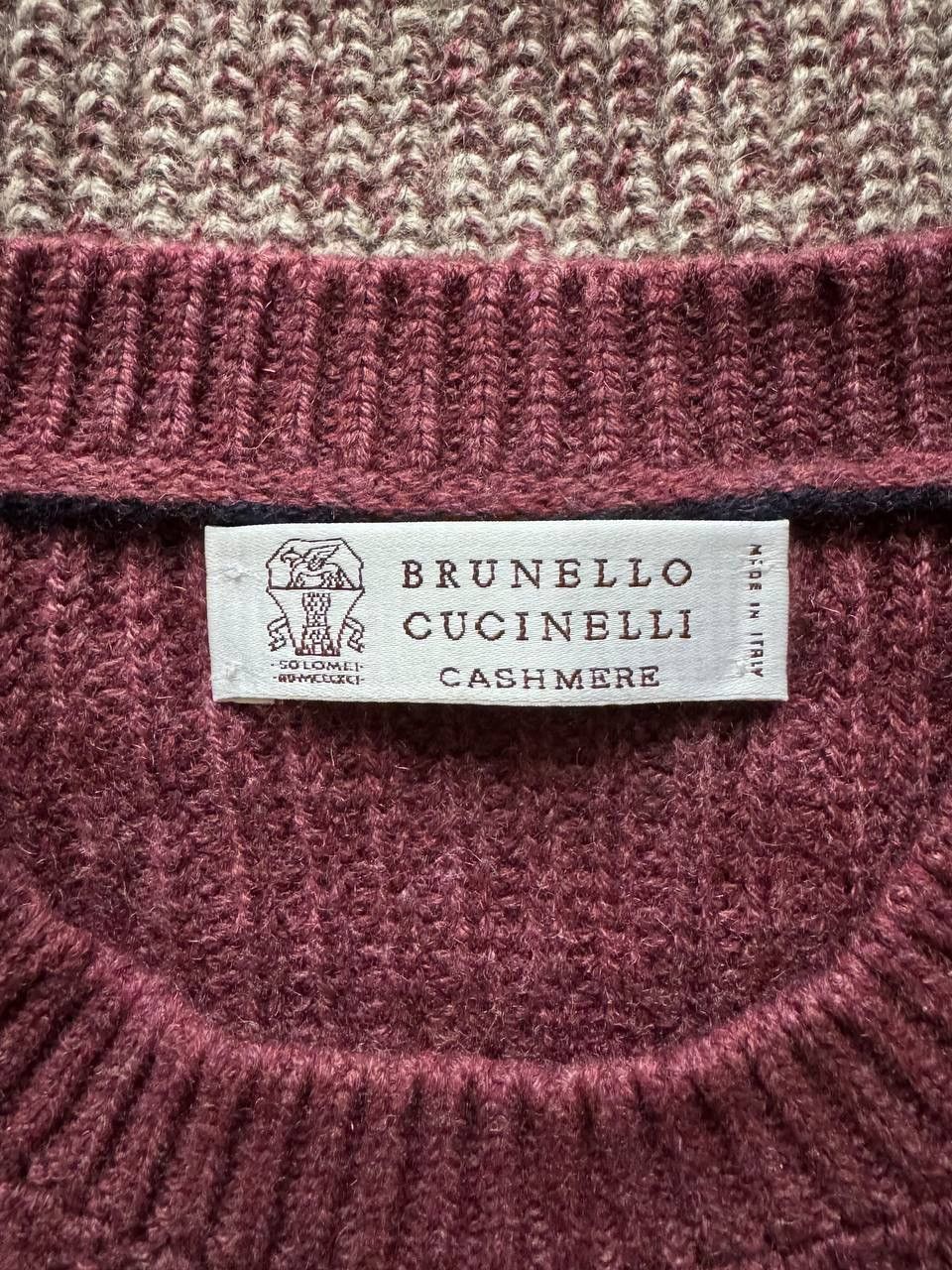 Brunello Cucinelli 🔥🔥 Brunello Cucinelli Burgundy Cashmere Sweater Size US L / EU 52-54 / 3 - 4 Thumbnail