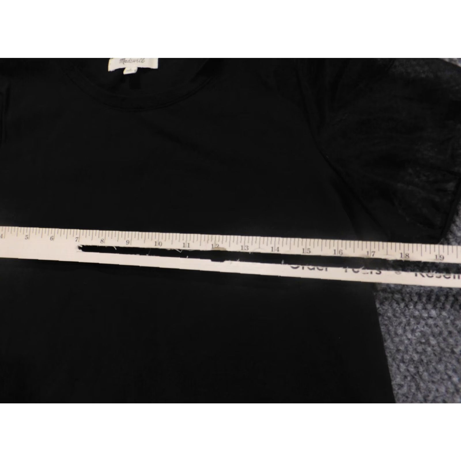 Madewell Madewell Blouse Small Black Crew Neck Pullover Top Stretch Casual Sleeve Cotton Polyester Rayon Ruffle Size S / US 4 / IT 40 - 5 Thumbnail