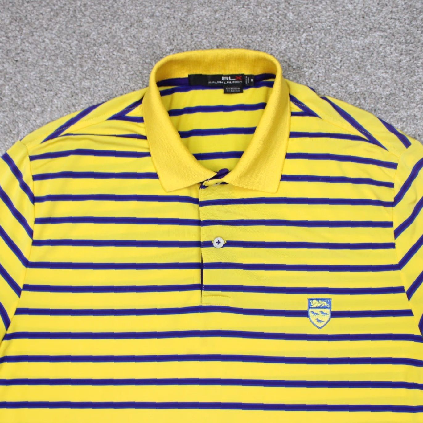 RLX Ralph Lauren RLX Ralph Lauren Polo Shirt Mens Medium Yellow/Blue Split Hem Polyester Stretch Polo Shirt Mens Medium Yellow/Blue Size US M / EU 48-50 / 2 - 5 Thumbnail