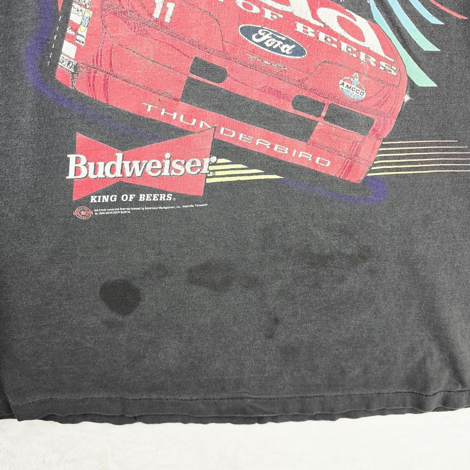 Hanes Vintage Nascar Bill Elliott Shirt XL Faded Stained Budweiser Size US XL / EU 56 / 4 - 5 Thumbnail