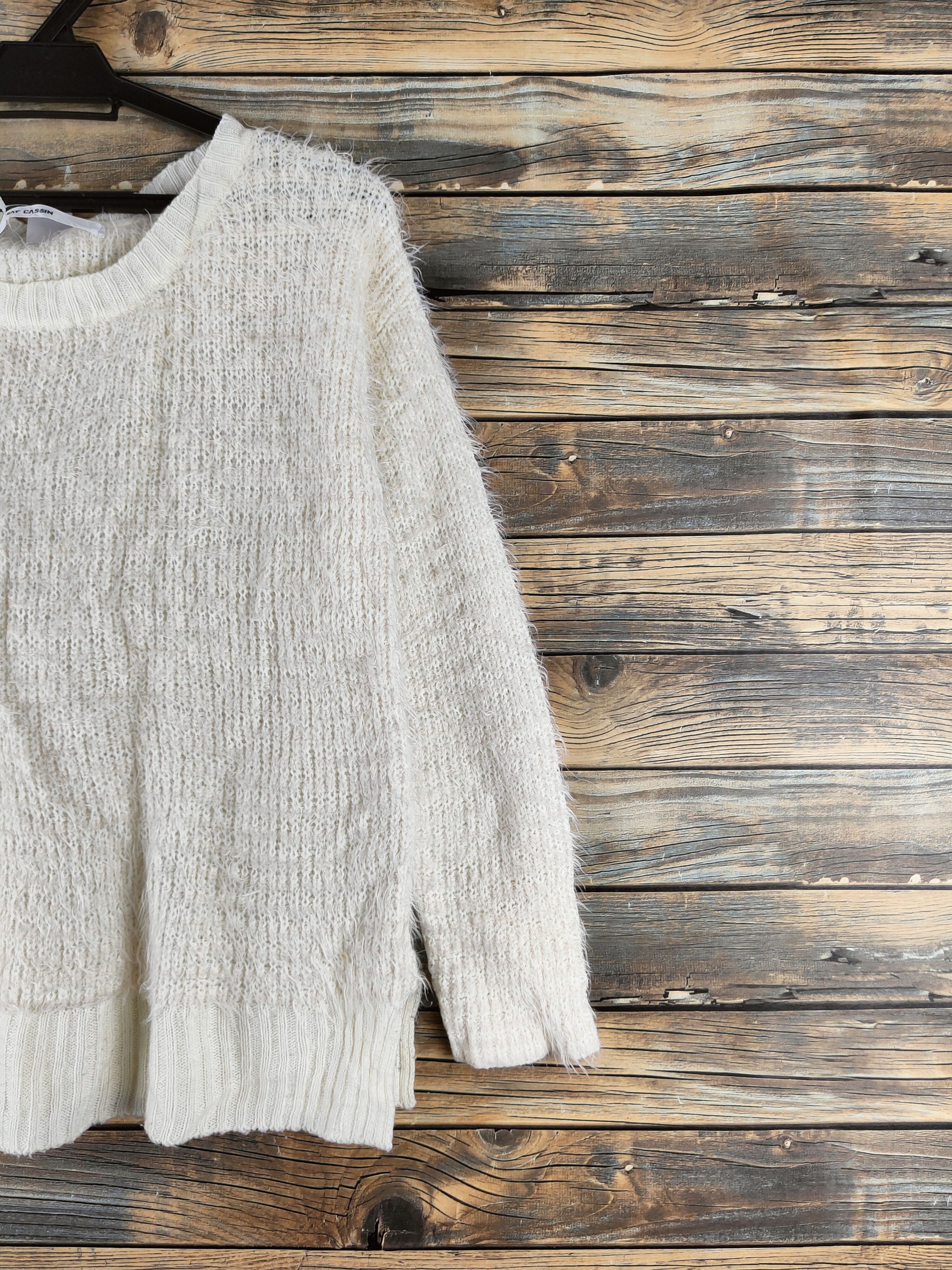 Japanese Brand DL Ray Cassin Ivory Fur Mohair Knitwear #46-483 Size M / US 6-8 / IT 42-44 - 5 Thumbnail