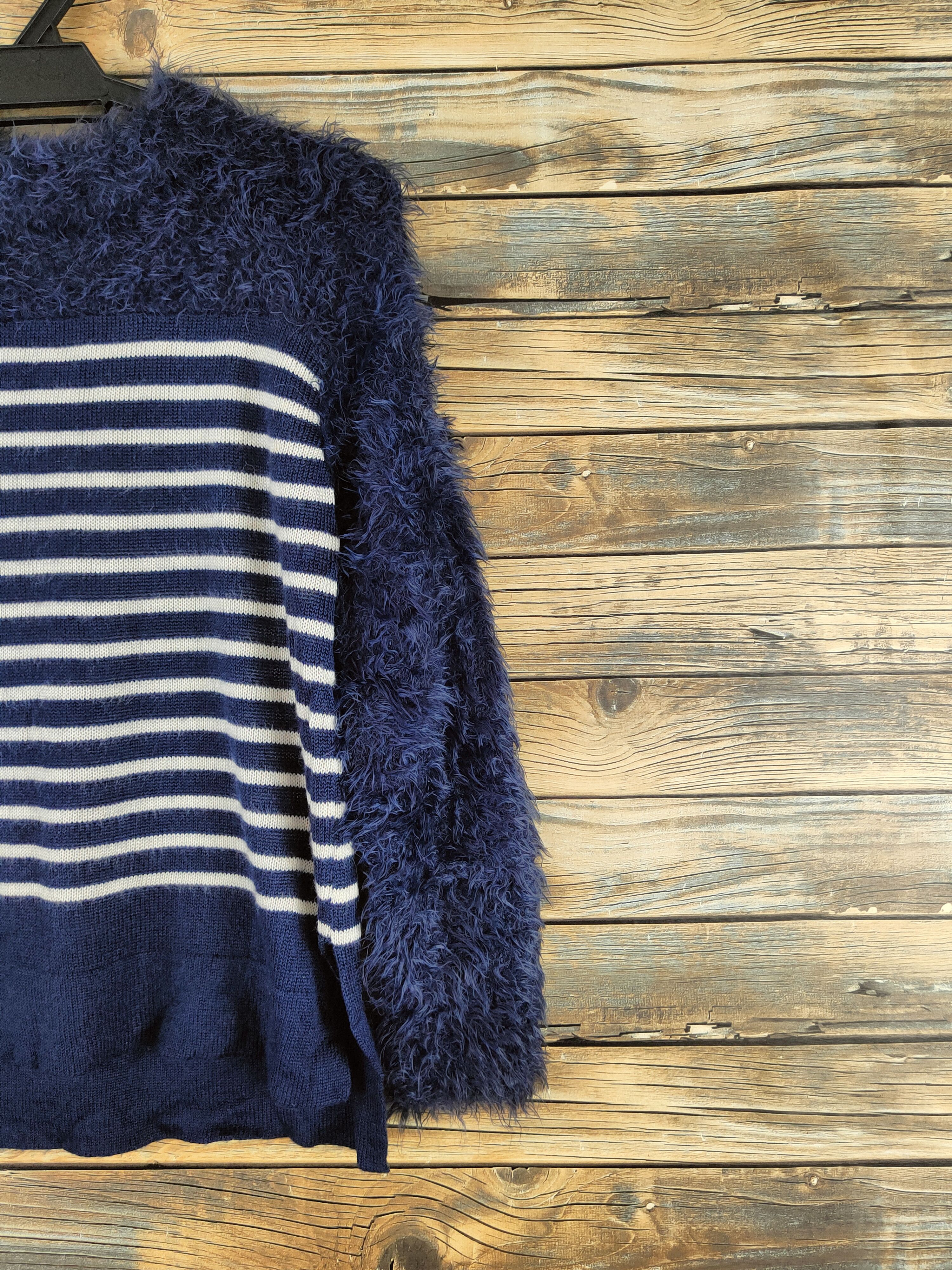 Japanese Brand Polo Studio Alivier Navy Fur Mohair Knitwear #46-540 Size M / US 6-8 / IT 42-44 - 5 Thumbnail