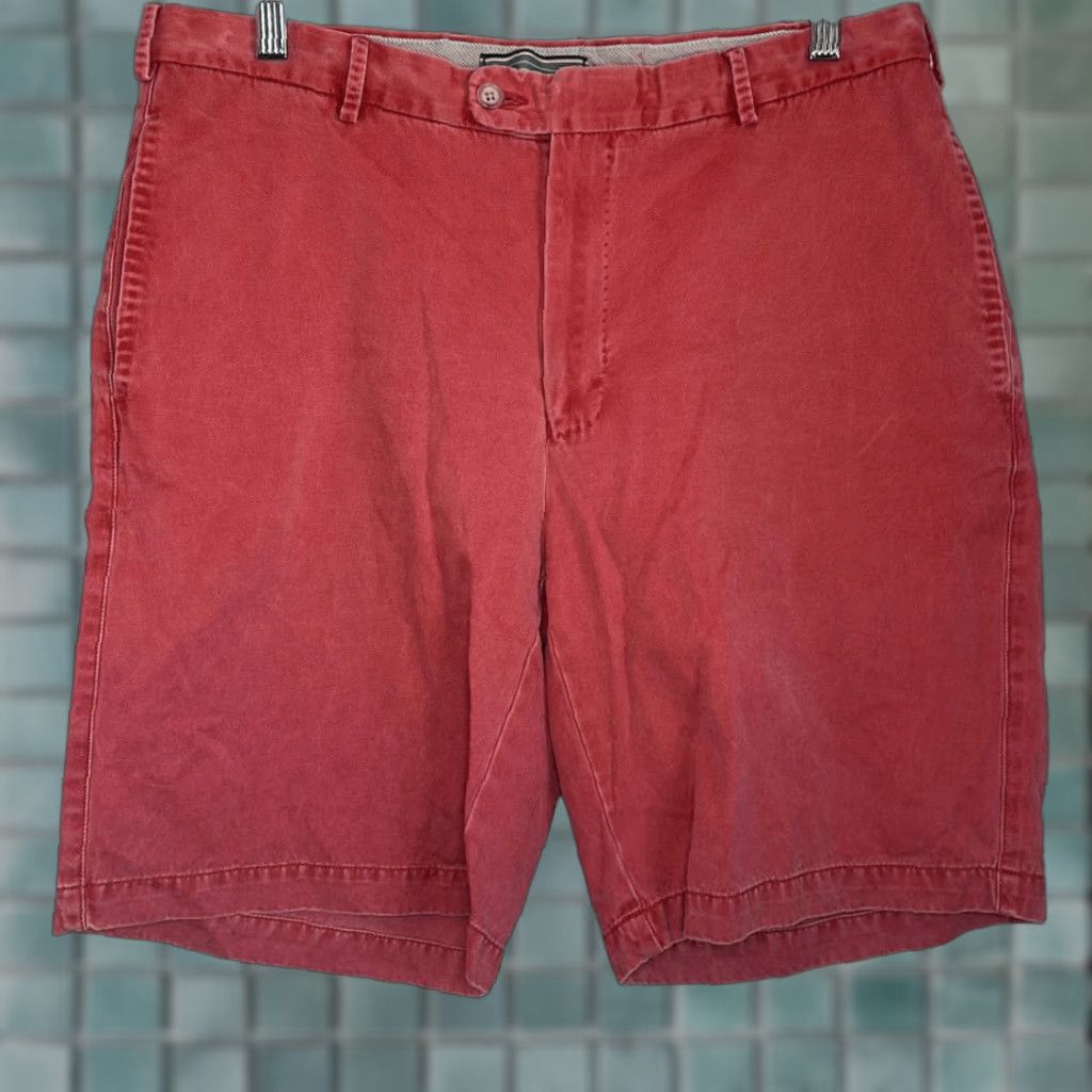 Peter Millar Peter Millar Bermuda Shorts Men 35 Winston Washed Twill Red Pima Cotton Mens, Red, 35, Regular Size US 35 - 1 Thumbnail