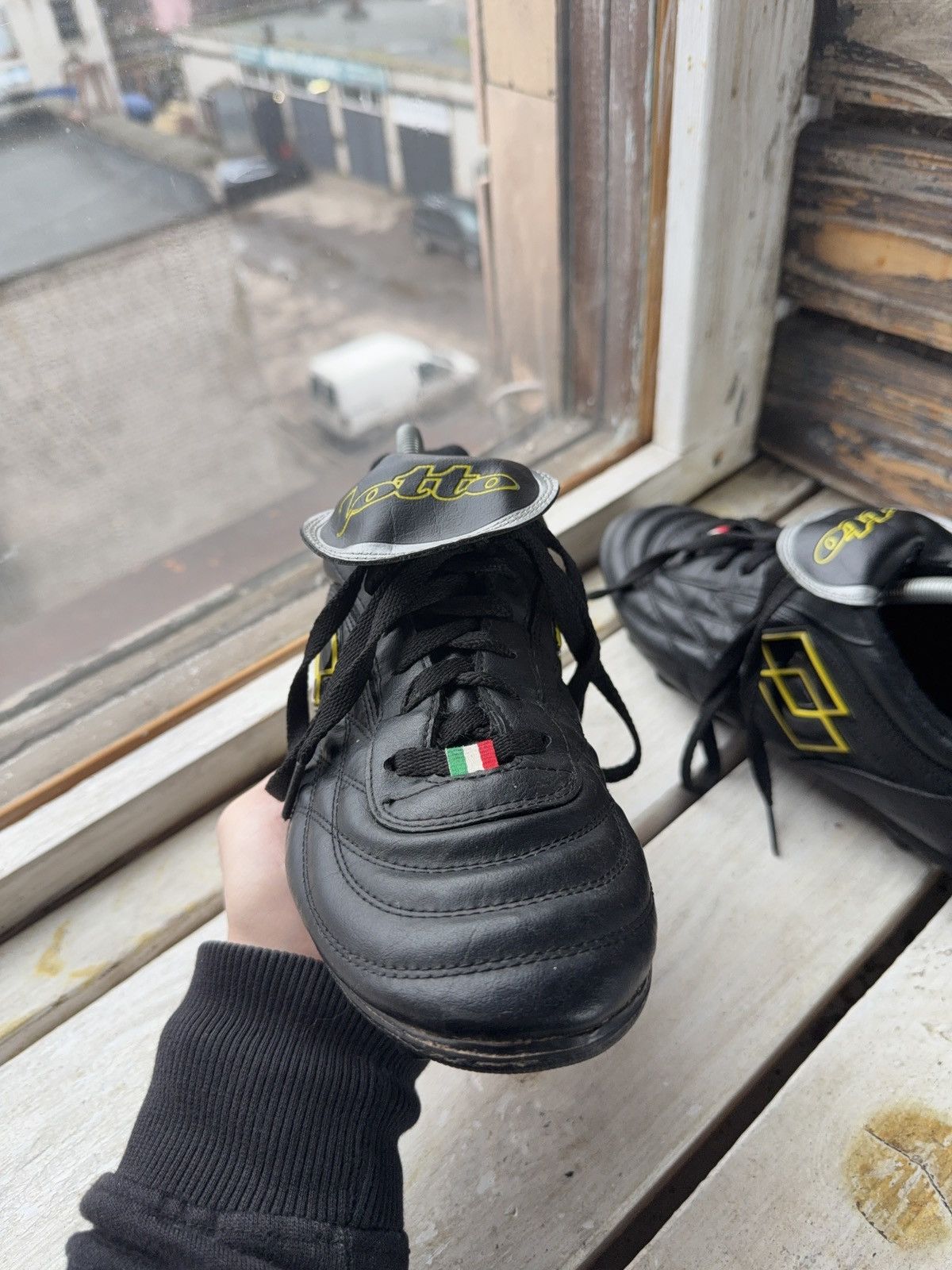 Lotto Sport Vntg Lotto Stadio 4000 FG Soccer Cleats Black Yellow Italy Size US 11 / EU 44 - 2 Thumbnail