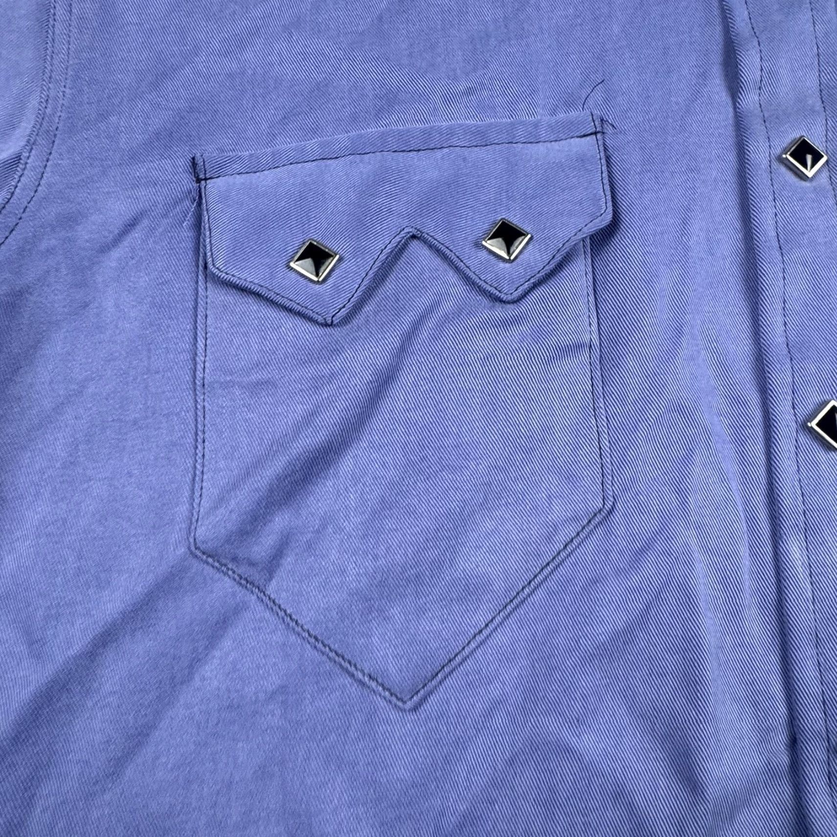 Rockmount Ranch Wear VINTAGE Rockmount Ranch Wear Shirt Mens Small Periwinkle Western Diamond Snap Button-Up Long Sleeve Relaxed Fit Pockets 6944-PERI Mens Size US S / EU 44-46 / 1 - 3 Thumbnail