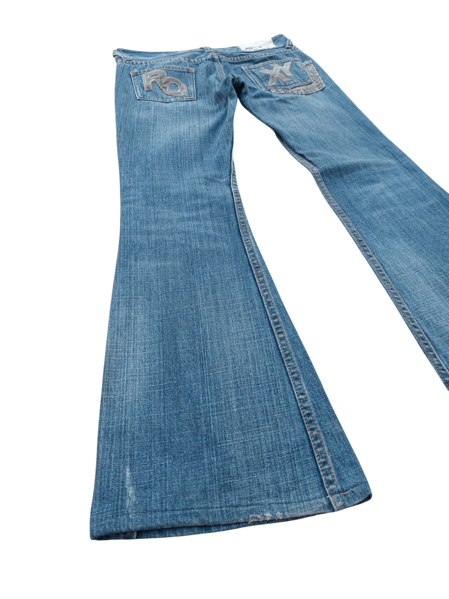 Quiksilver × Vintage FYE 90’s🔥ROXY Ultra Wide Leg Flare Vintage Distressed Denim Size 30" / US 8 / IT 44 - 4 Thumbnail