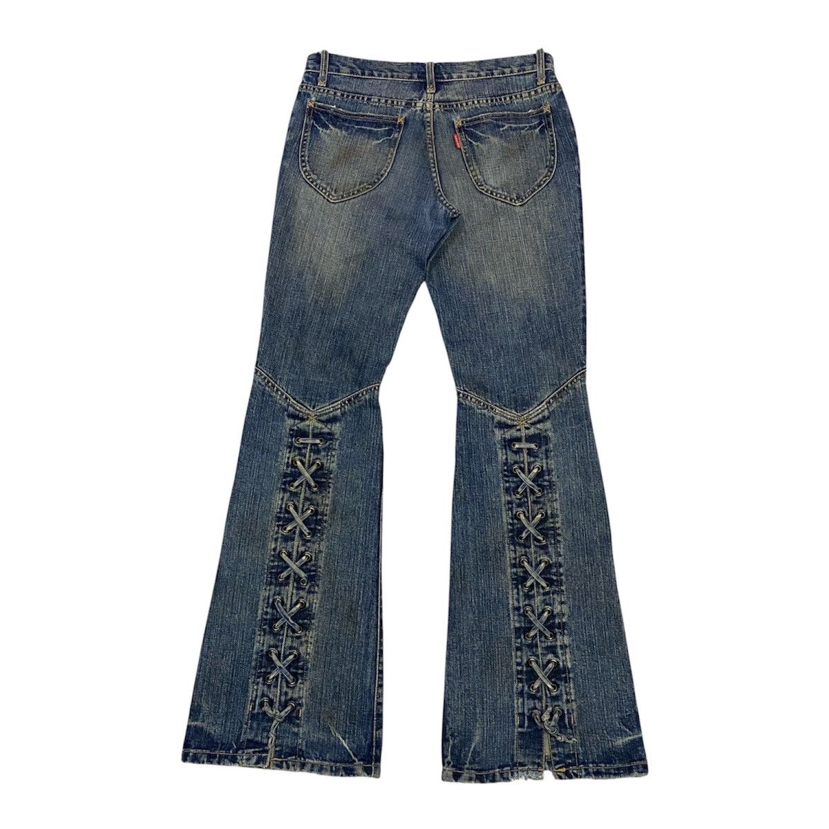 Tornado Mart 💃Tornado Mart Mud Wash Backlace Flared Jeans Size US 30 / EU 46 - 3 Thumbnail