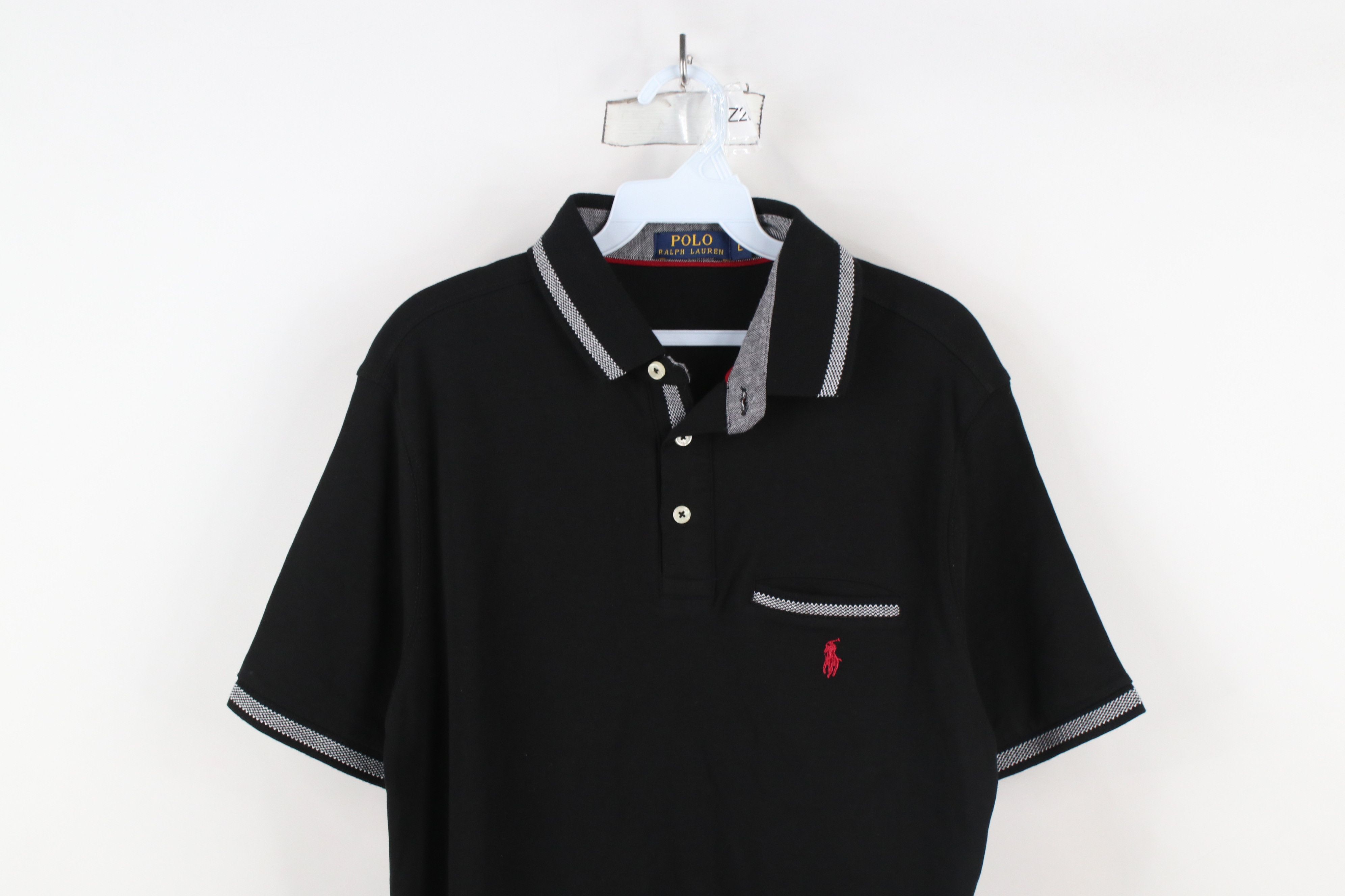 Ralph Lauren × Vintage Ralph Lauren Soft Cotton Touch Short Sleeve Polo Shirt Black Size US L / EU 52-54 / 3 - 2 Thumbnail
