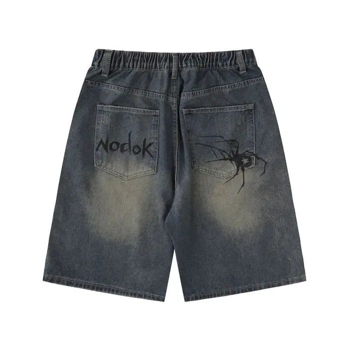 Designer × Japanese Brand Trendy spider print denim shorts Size US 32 / EU 48 - 2 Thumbnail