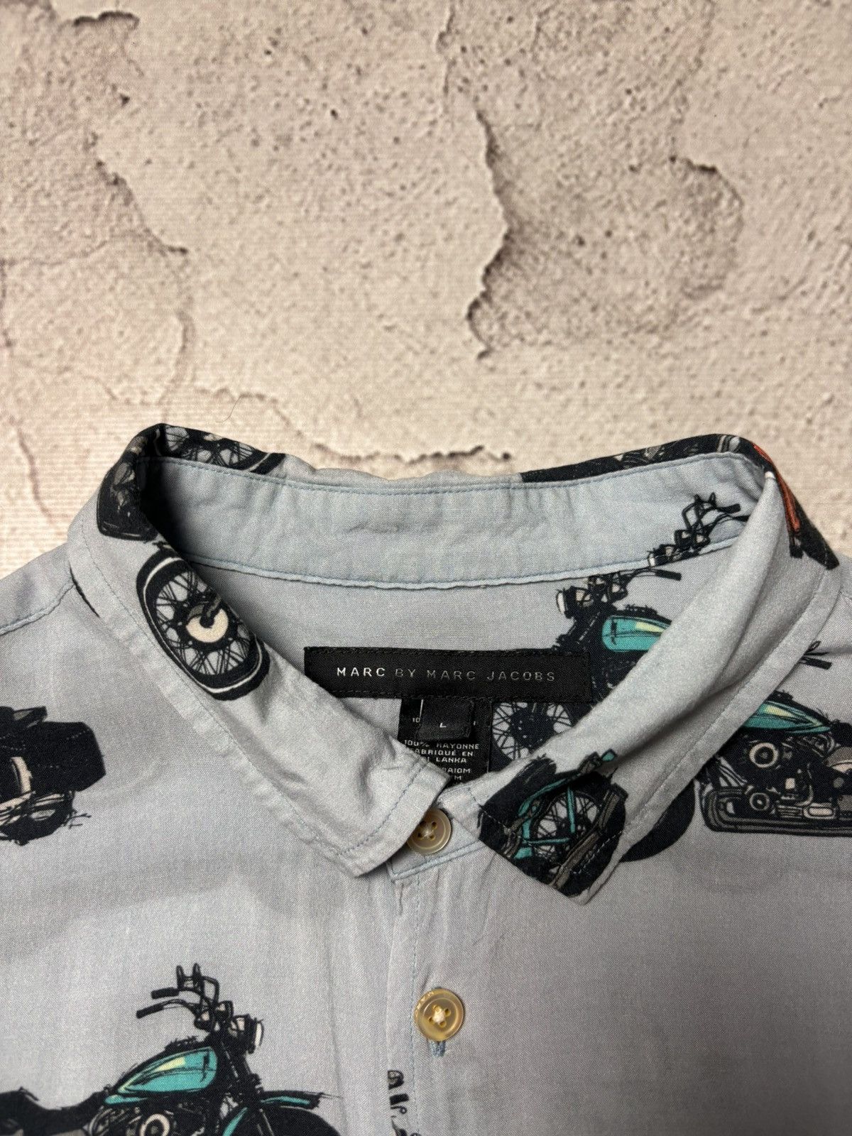 Marc by Marc Jacobs Marc By Marc Jacobs Shirt Mens L Blue Motorcycle Print Size US L / EU 52-54 / 3 - 3 Thumbnail