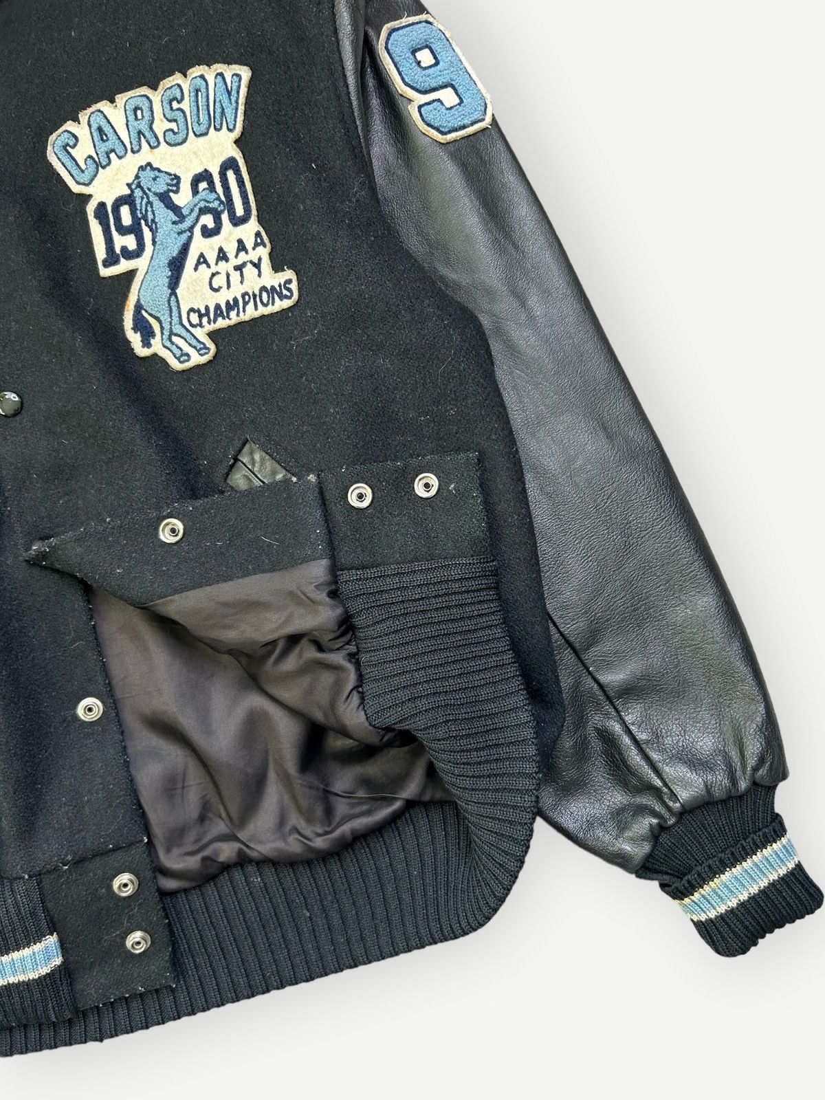 Vintage 90s Varsity Jacket USA Albion Award Leather