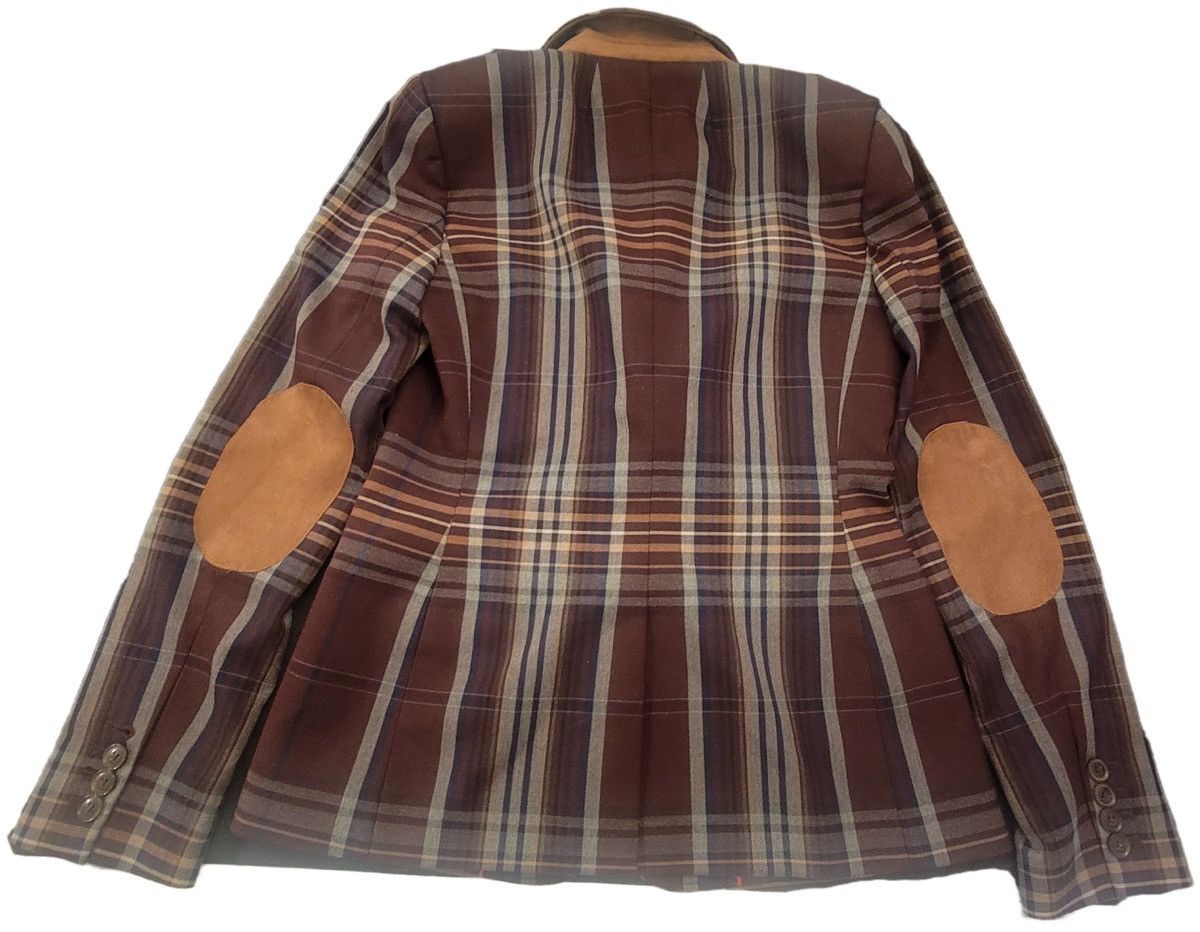 Tommy Hilfiger Tommy Hilfiger Blazer ElbowPatch Plaid Burgundy Sport Coat Size XS / US 0-2 / IT 36-38 - 6 Thumbnail