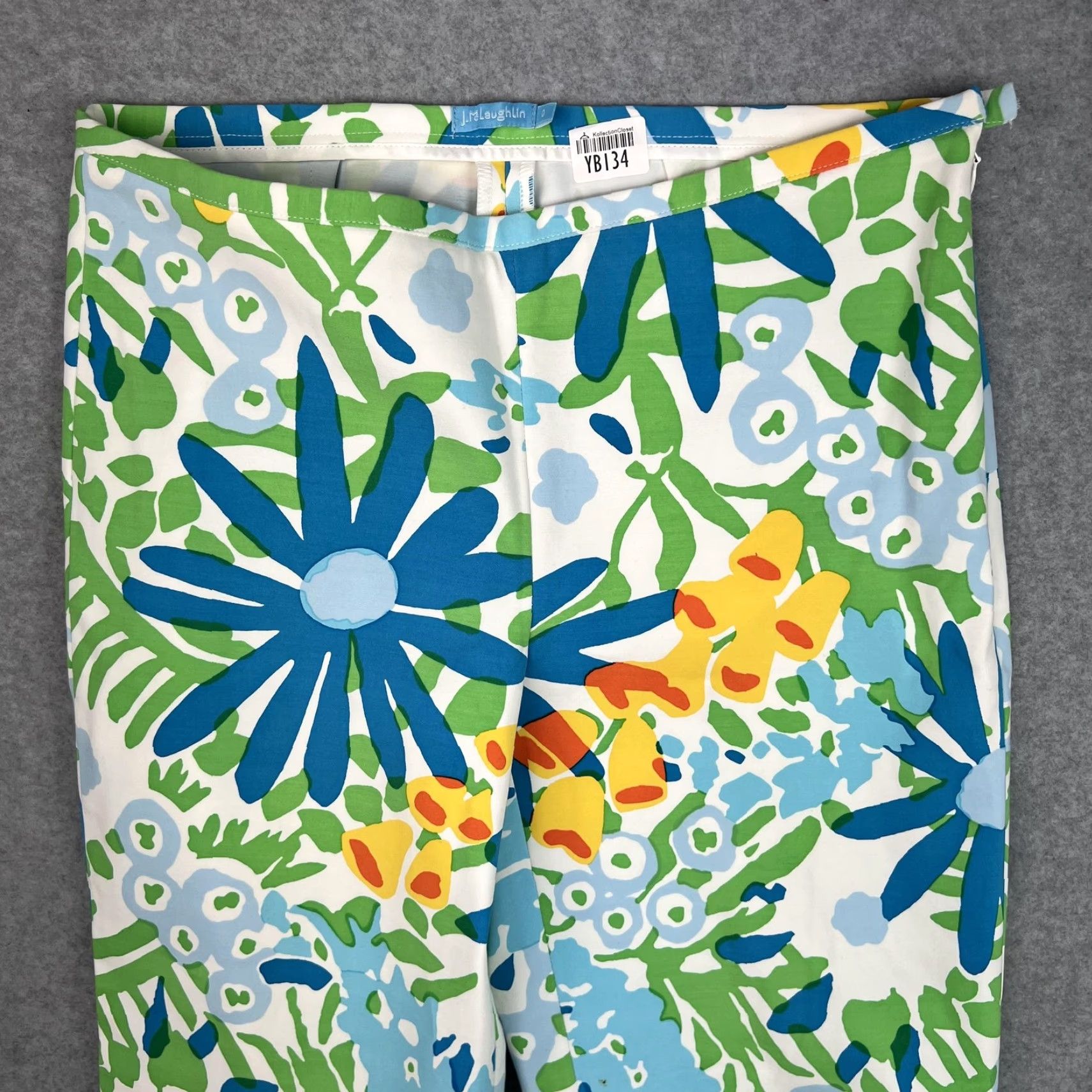 J.McLaughlin J.McLaughlin Pants Womens 0 Multicolor Floral Print Side Zip Straight Leg Bright Size 25" / US 0 / IT 36 - 5 Thumbnail