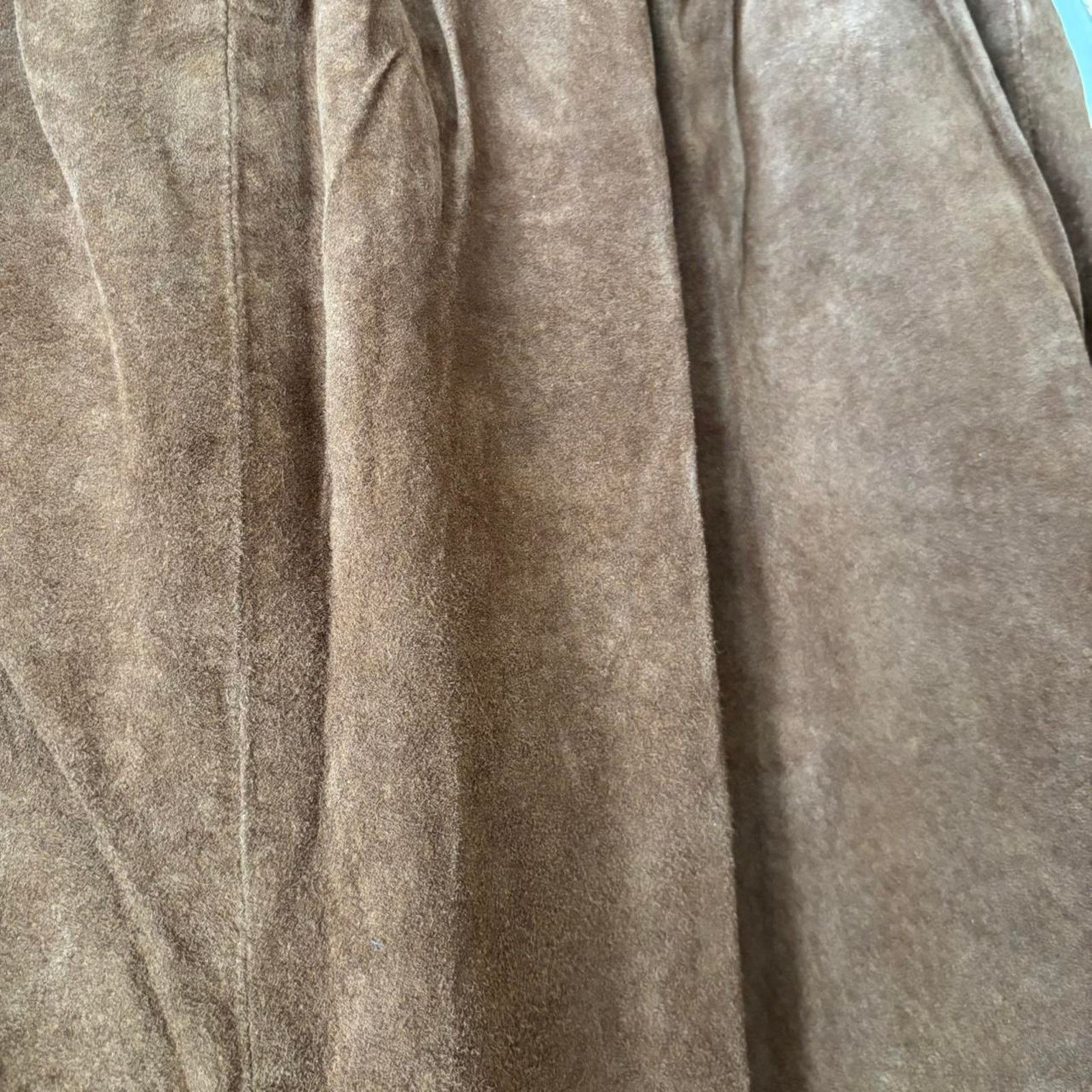 Vintage Vintage NWT Margaret Godfrey Brown Suede Leather Pant Medium Size 26" / US 2 / IT 38 - 4 Thumbnail