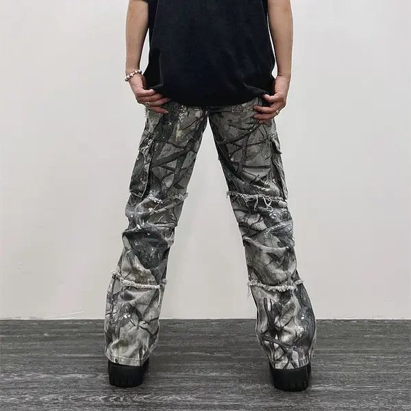 Japanese Brand Yuriko x Misac #20 Camouflage Baggy Flare Jeans Cargo Size US 34 / EU 50 - 6 Thumbnail