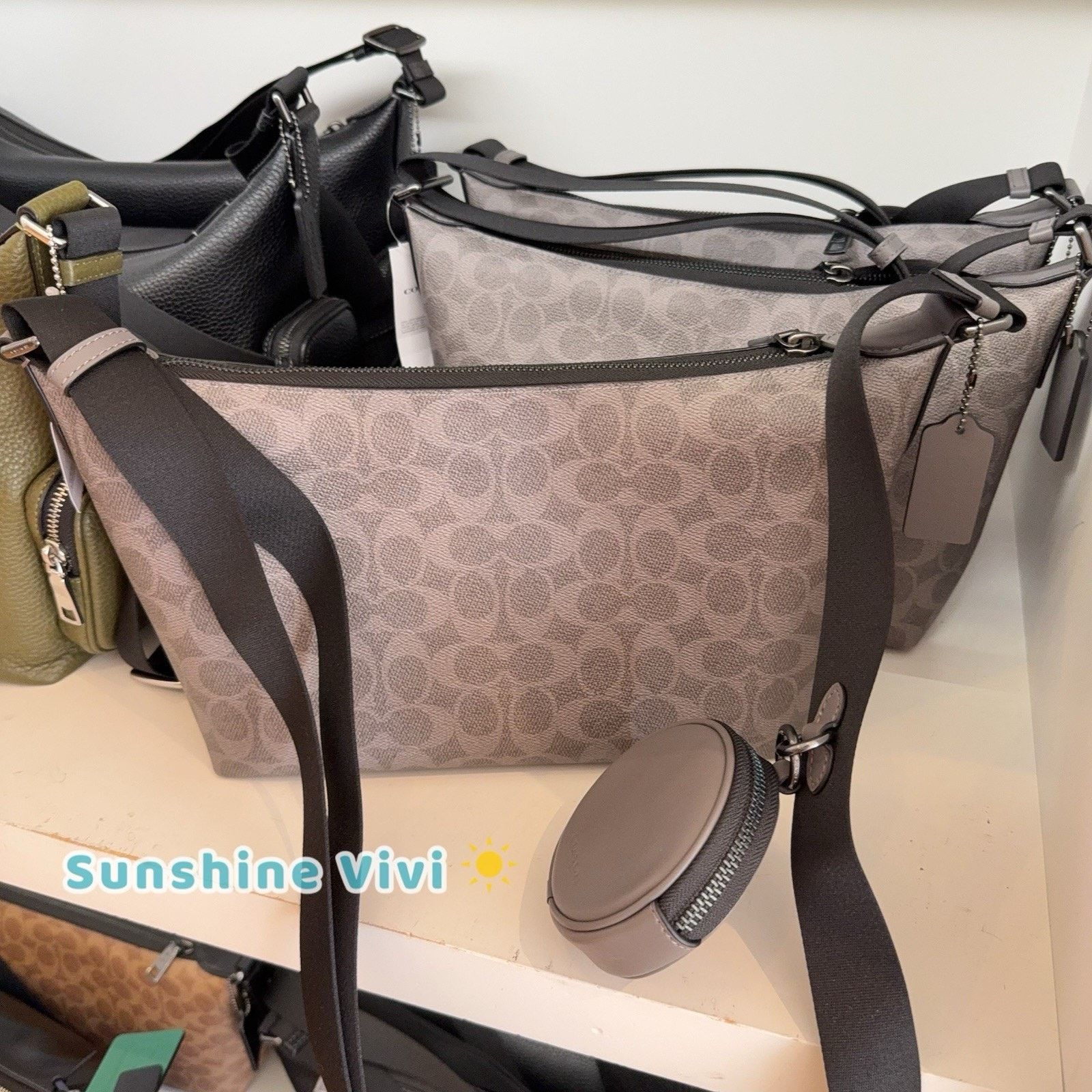 Coach NWT COACH Finn Crossbody Bag Signature CCG21 GREY/CHARCOAL Size ONE SIZE - 3 Thumbnail