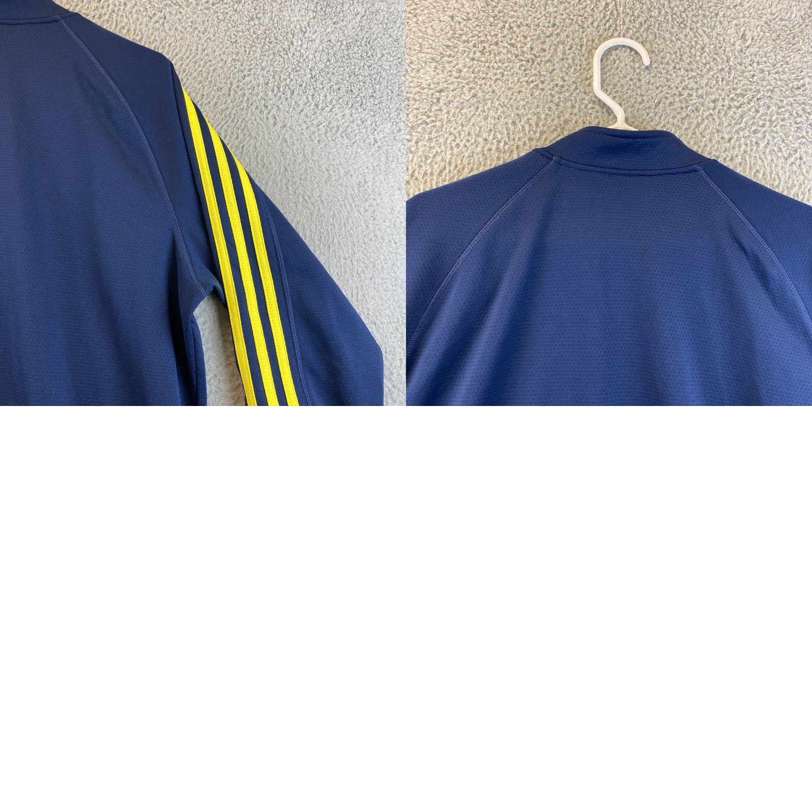 Adidas Adidas Golf Mens Climalite 1/4 Zip Pullover Long Sleeve Blue L Yellow /40-54 Size US L / EU 52-54 / 3 - 9 Thumbnail