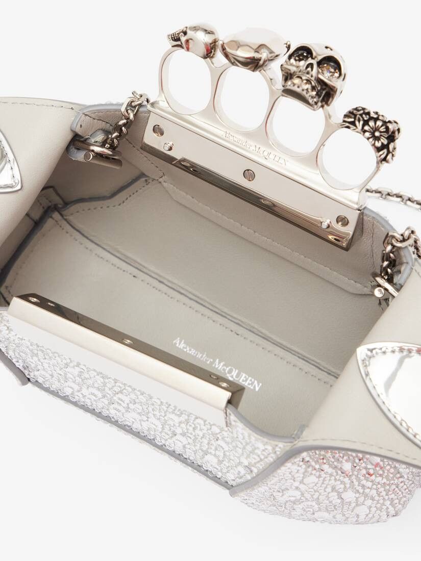 Alexander McQueen o1w1db11225 Size: OS/The Jewelled Hobo Mini Bag in Silver Size ONE SIZE - 5 Thumbnail