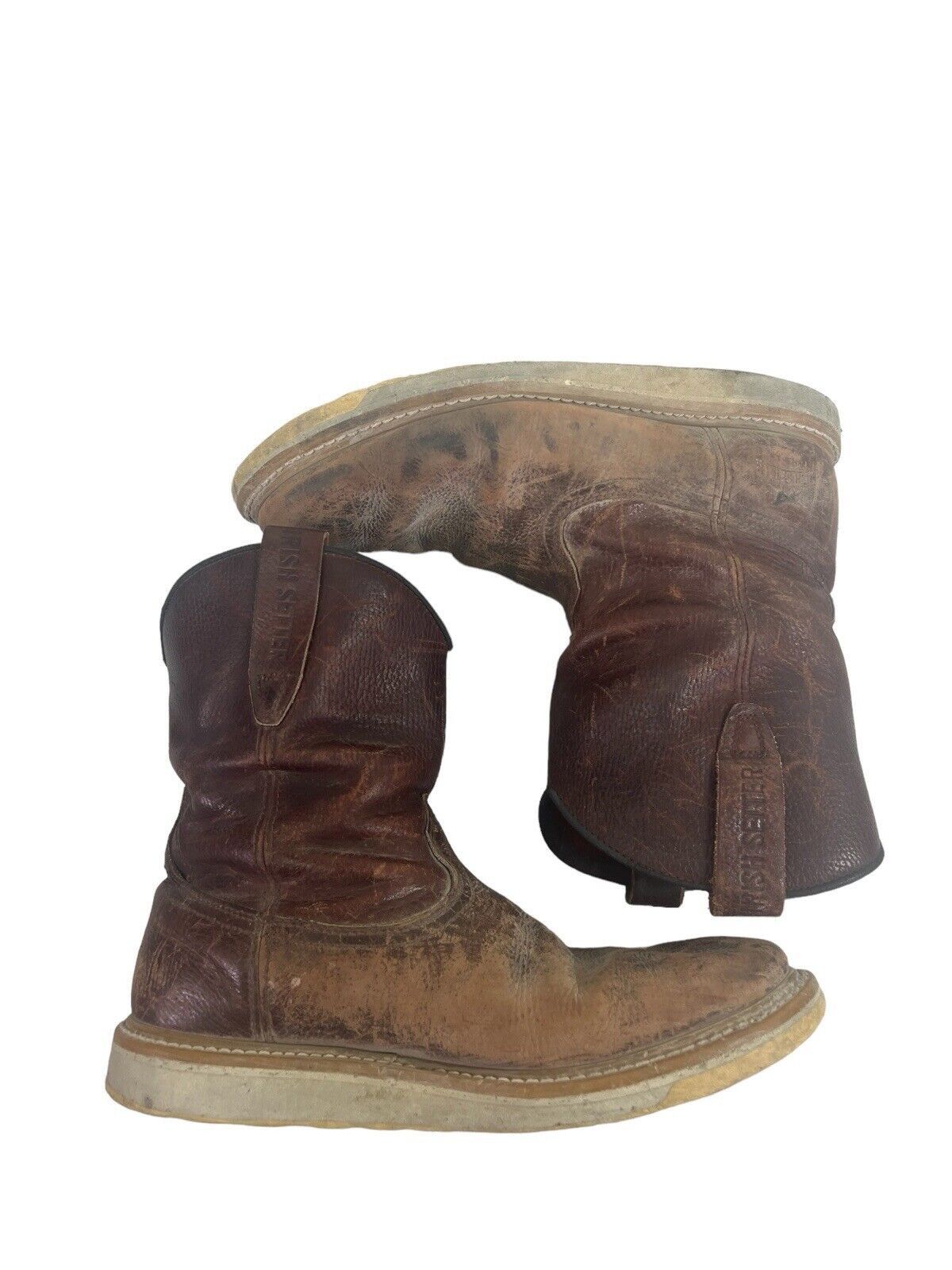 Red Wing vtg Irish Setter Destroyed Brown Leather Boots Size 12 Size US 12 / EU 45 - 5 Thumbnail