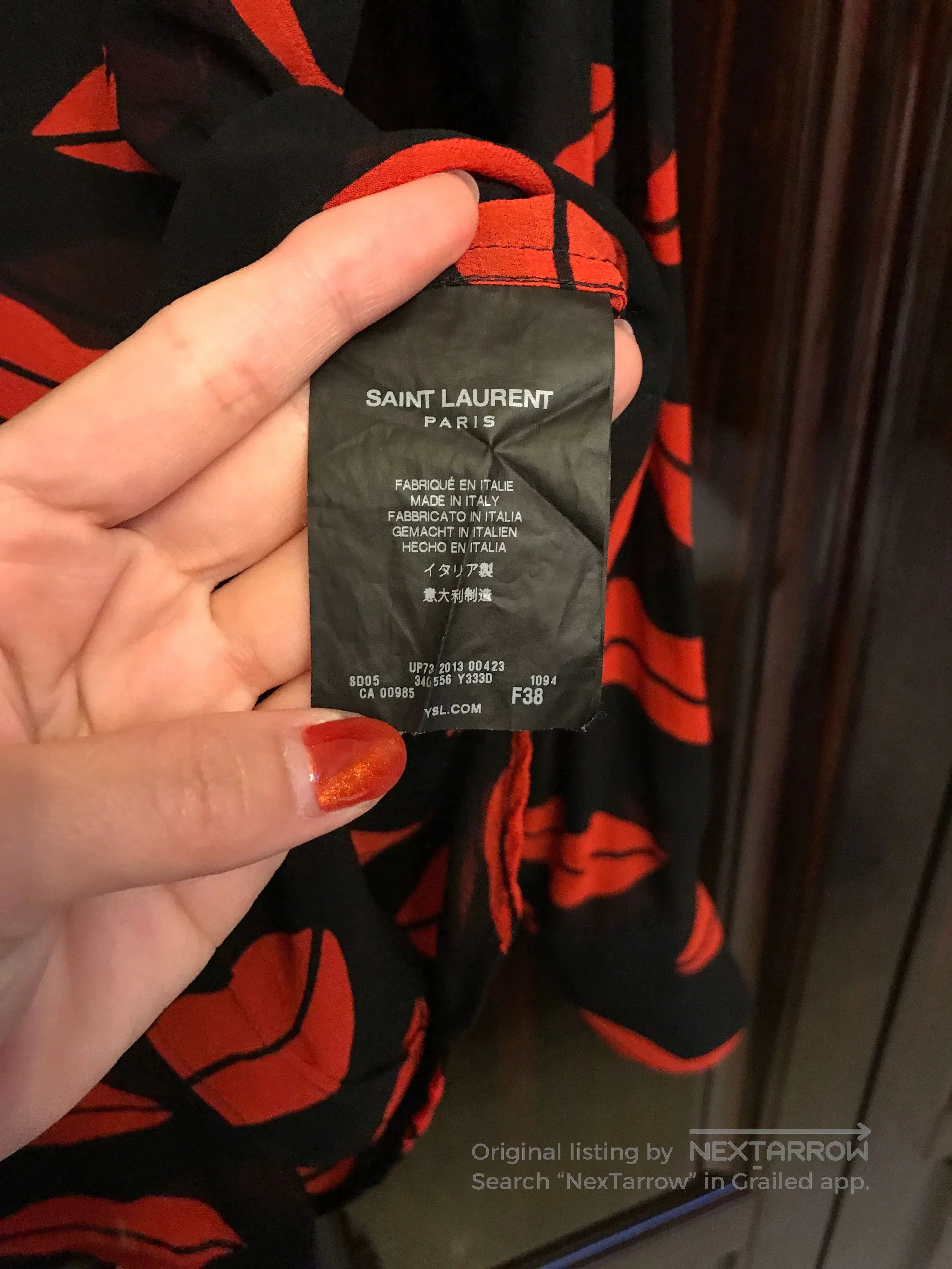 Saint Laurent Paris Saint Laurent Silk Red Lips Shirt. Size S / US 4 / IT 40 - 4 Thumbnail