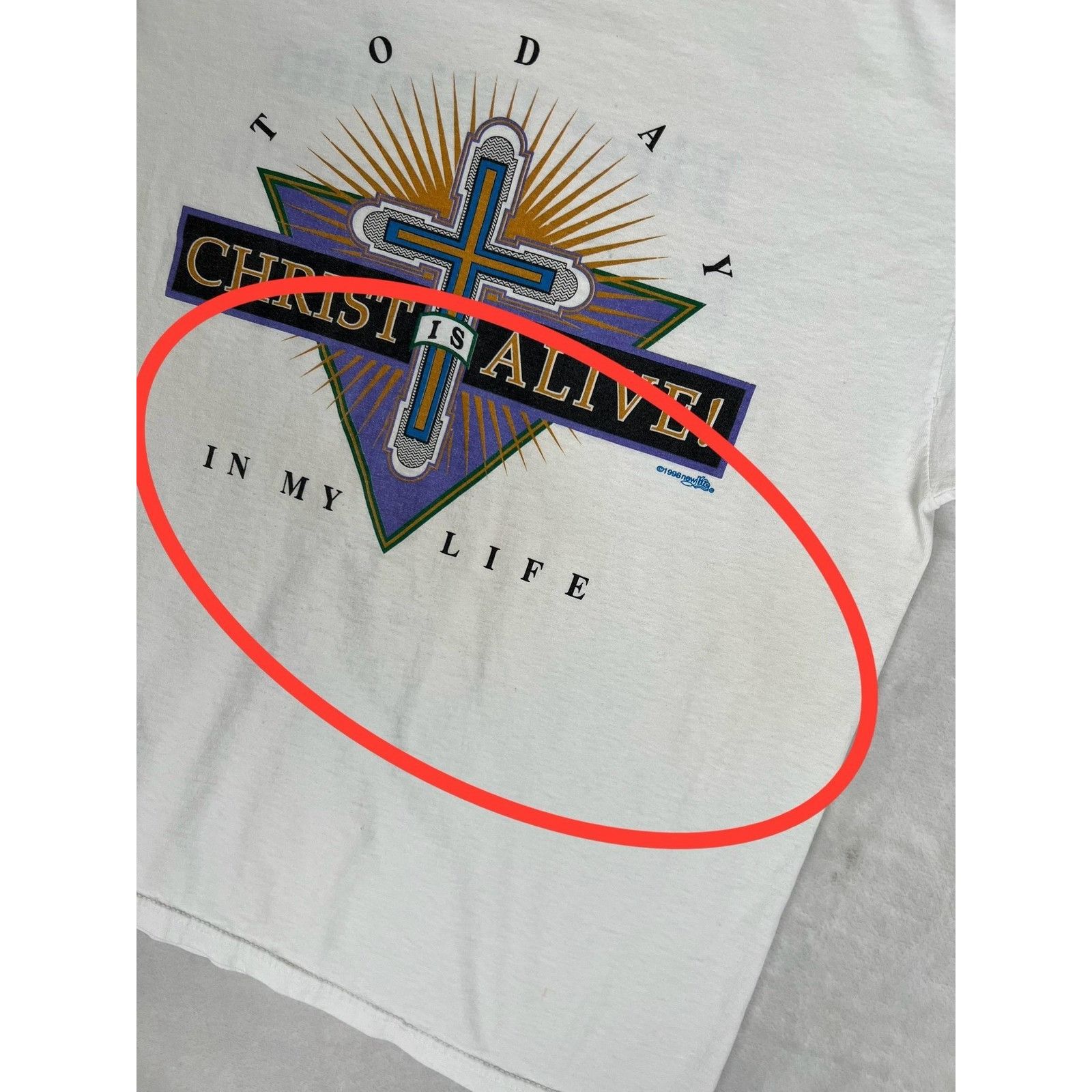 Fruit Of The Loom Vintage Christ Is Alive Shirt Mens Large White Christian Bap Size US L / EU 52-54 / 3 - 5 Thumbnail