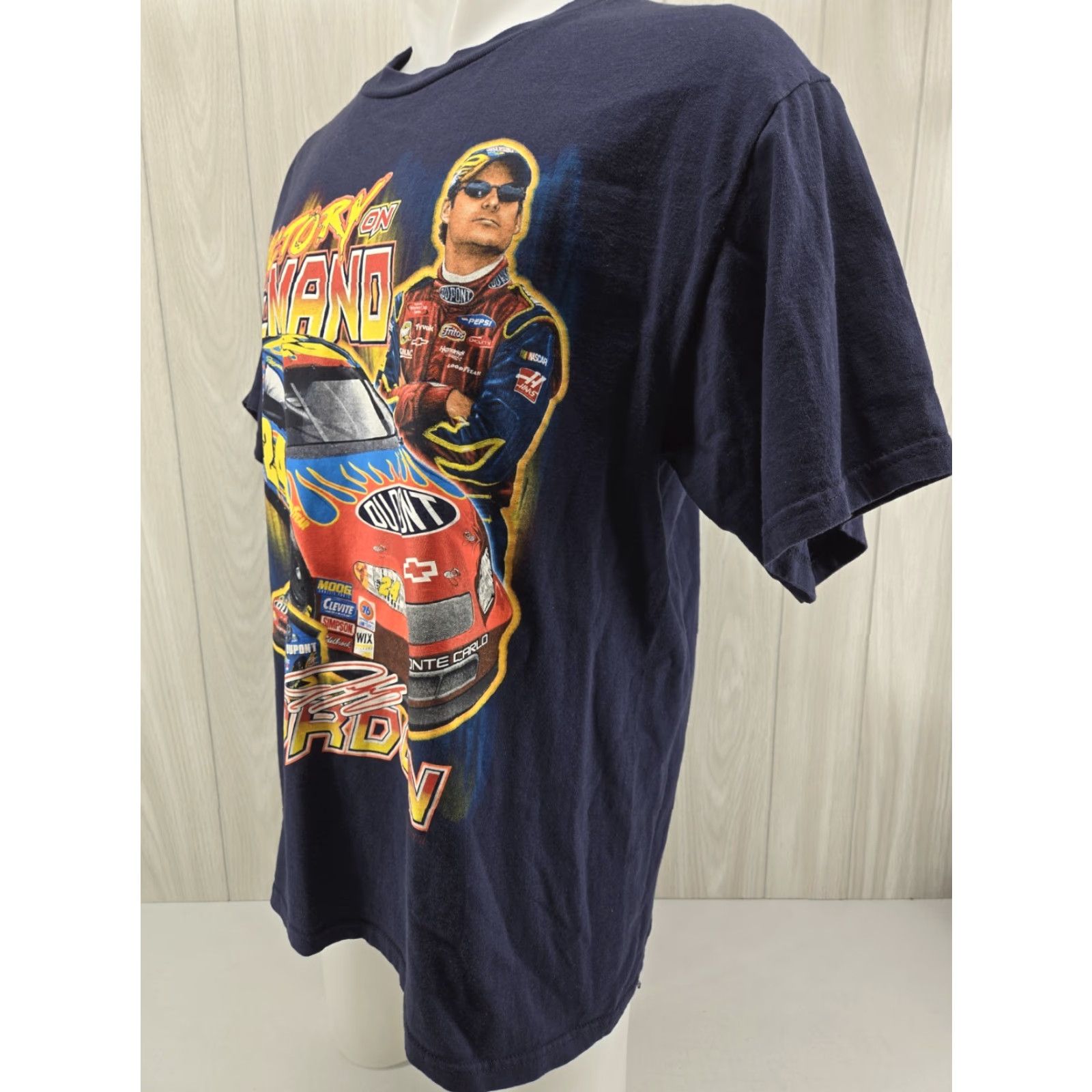 Chase Authentics VINTAGE Chase Authentics NASCAR Jeff Gordon Victory On Demand T-Shirt Mens Large Blue Cotton Short Sleeve Crew Neck Graphic Print 1990s Size US L / EU 52-54 / 3 - 4 Thumbnail