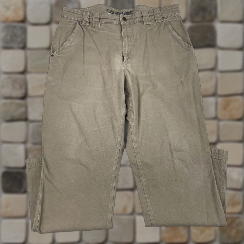 Vintage Duluth Pants Mens 38 x 32 Beige Flex Fire Hose Canvas Carpenter Relaxed Workwear Jeans Cargo style/Carpenter Casual Workwear Mens Beige 38x32 Size US 38 / EU 54 - 1 Thumbnail