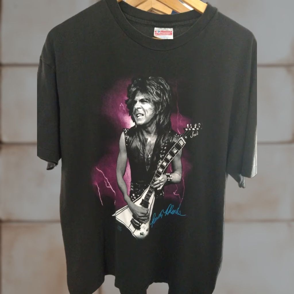 Vintage VINTAGE Randy Rhoads Super Grail Rock Tee XL Made In USA Double-sided 90s Boys? Size US XL / EU 56 / 4 - 1 Thumbnail