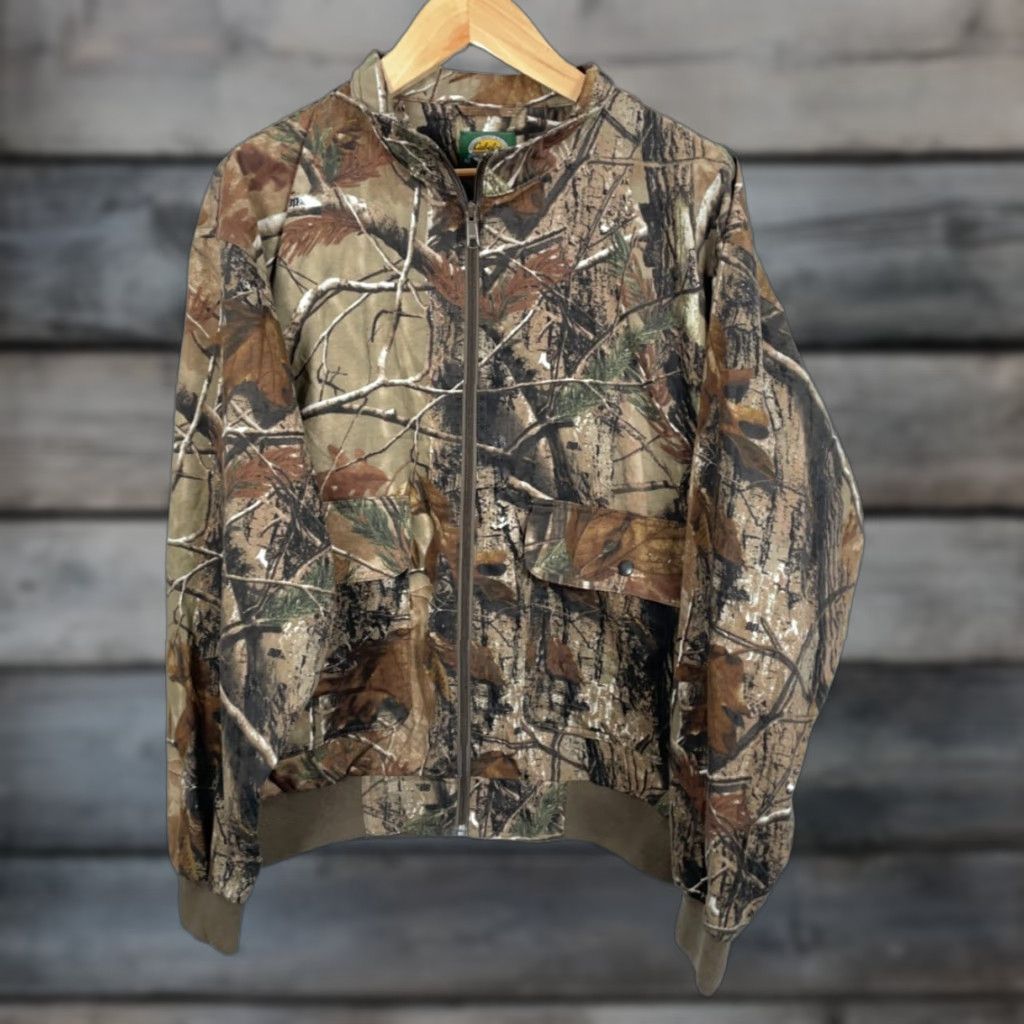 Vintage Cabela's Camo Zip Up Jacket Men's XL Green Camouflage Lightweight Cotton Blend Size US XL / EU 56 / 4 - 1 Thumbnail