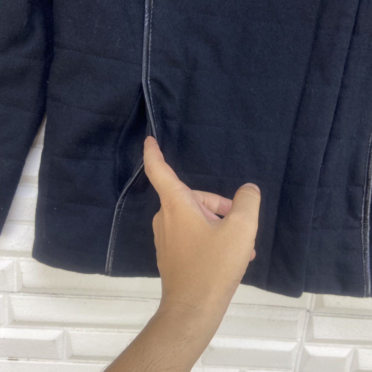Designer × Sonia Rykiel Sonia Rykiel Leather Trimmed Wool Jacket Coat Size XS / US 0-2 / IT 36-38 - 8 Thumbnail
