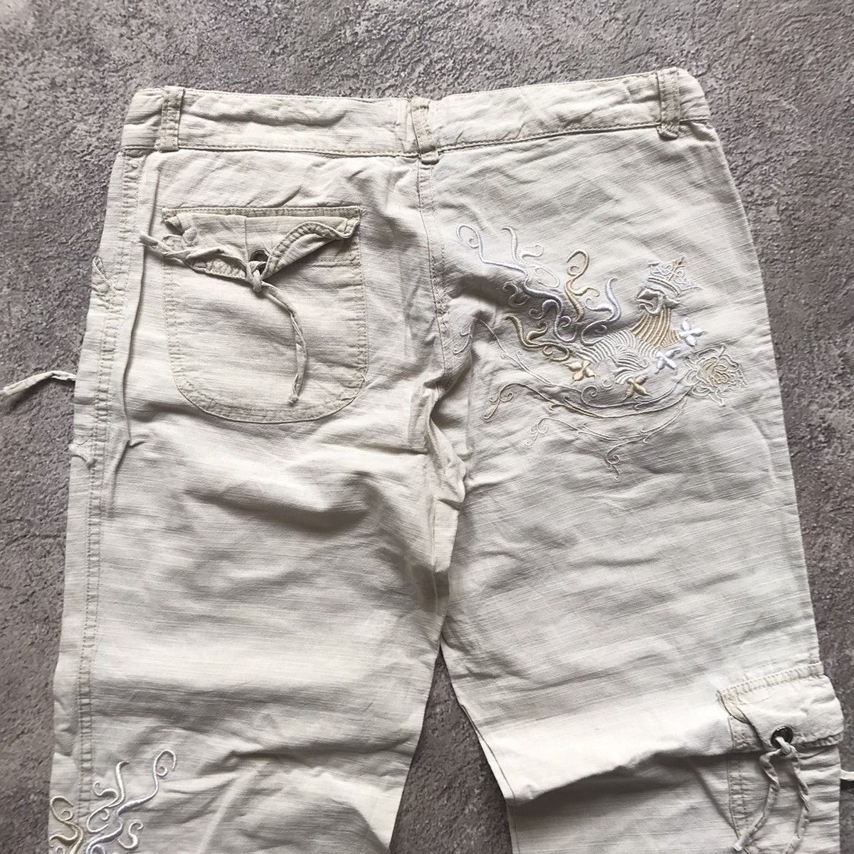 Vintage Vintage 90s Baggy Cargo Pants Parachute Flared Streetwear 29 Size 29" - 7 Thumbnail