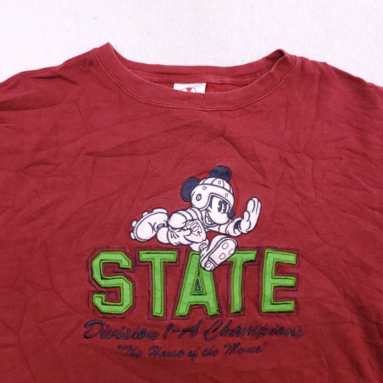 Disney The Disney Store Mickey Mouse Sweatshirt Men Size 2XL Maroon Size US XXL / EU 58 / 5 - 1 Thumbnail