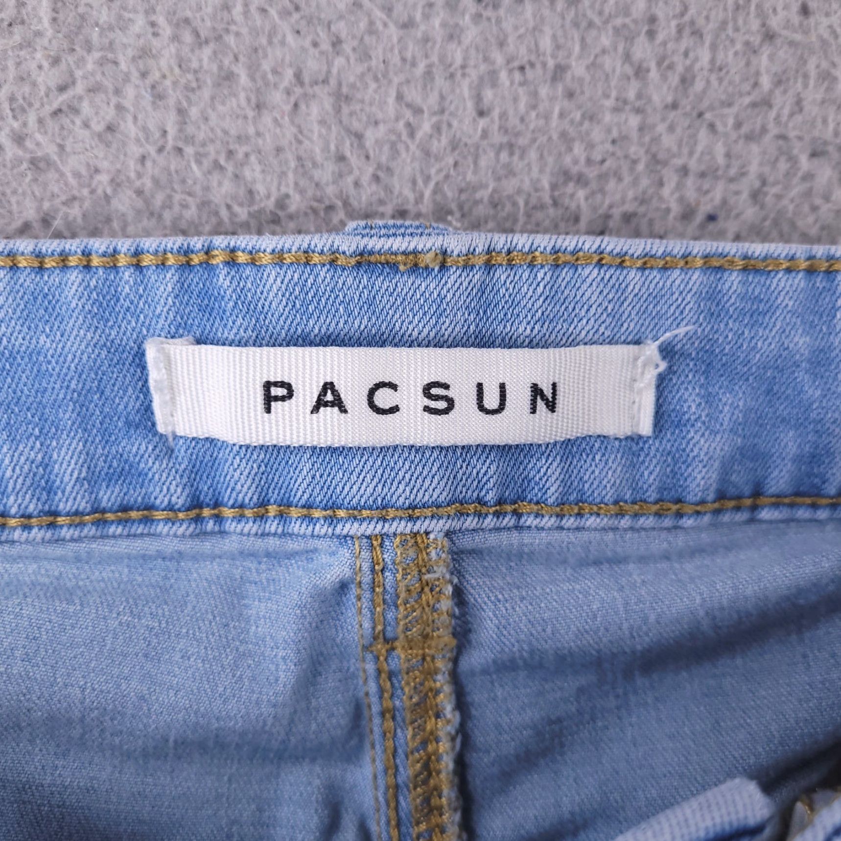 Pacsun Pacsun Jeans Mens 32x29 Slim Skinny Light Wash Blue Distressed Ripped Size US 32 / EU 48 - 4 Thumbnail