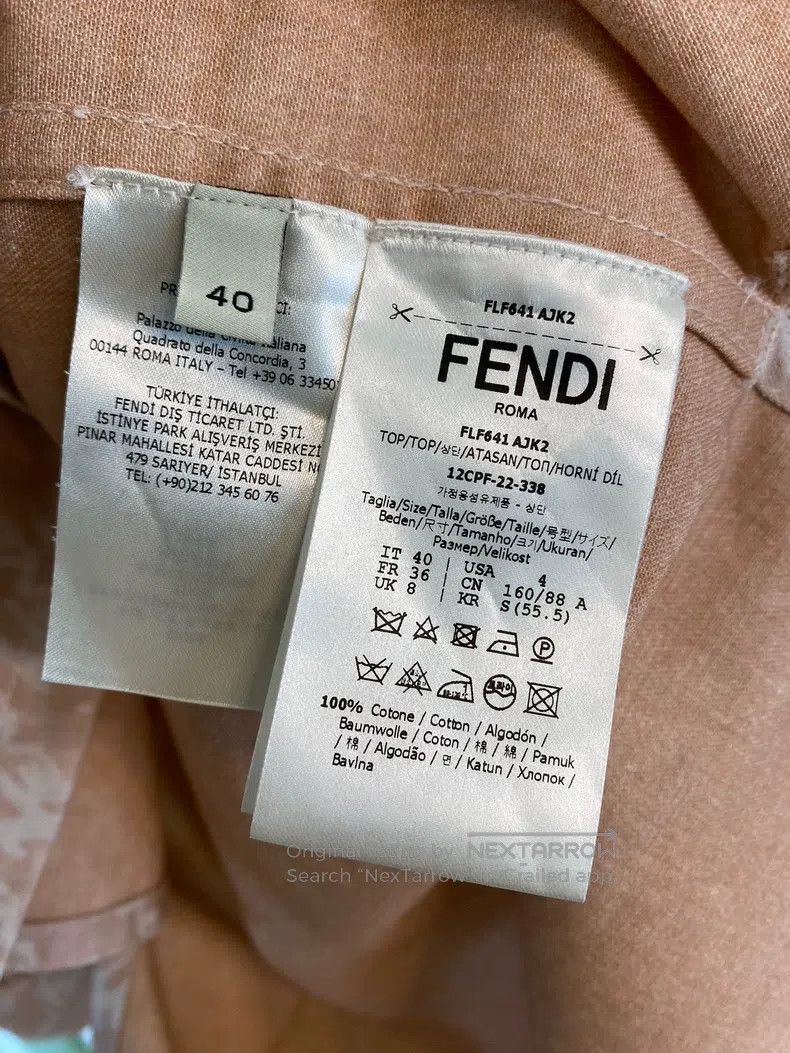 Fendi Fendi All-Over Printed Logo Denim Short Sleeve Shirt Size XS / US 0-2 / IT 36-38 - 6 Thumbnail