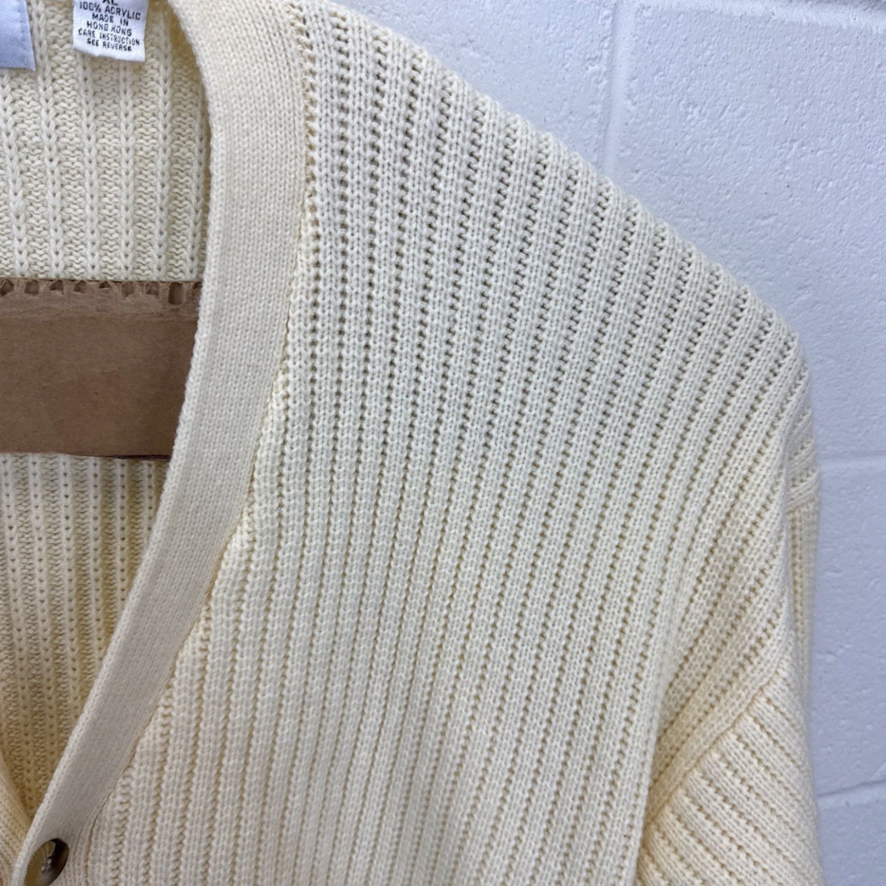 Vintage VINTAGE G.S. Company Cardigan Sweater Mens XL Be Beige Cotton Knit Pullover V-Neck Long Sleeve Button Preppy Vintage Mens XL Sweater Size US XL / EU 56 / 4 - 6 Thumbnail