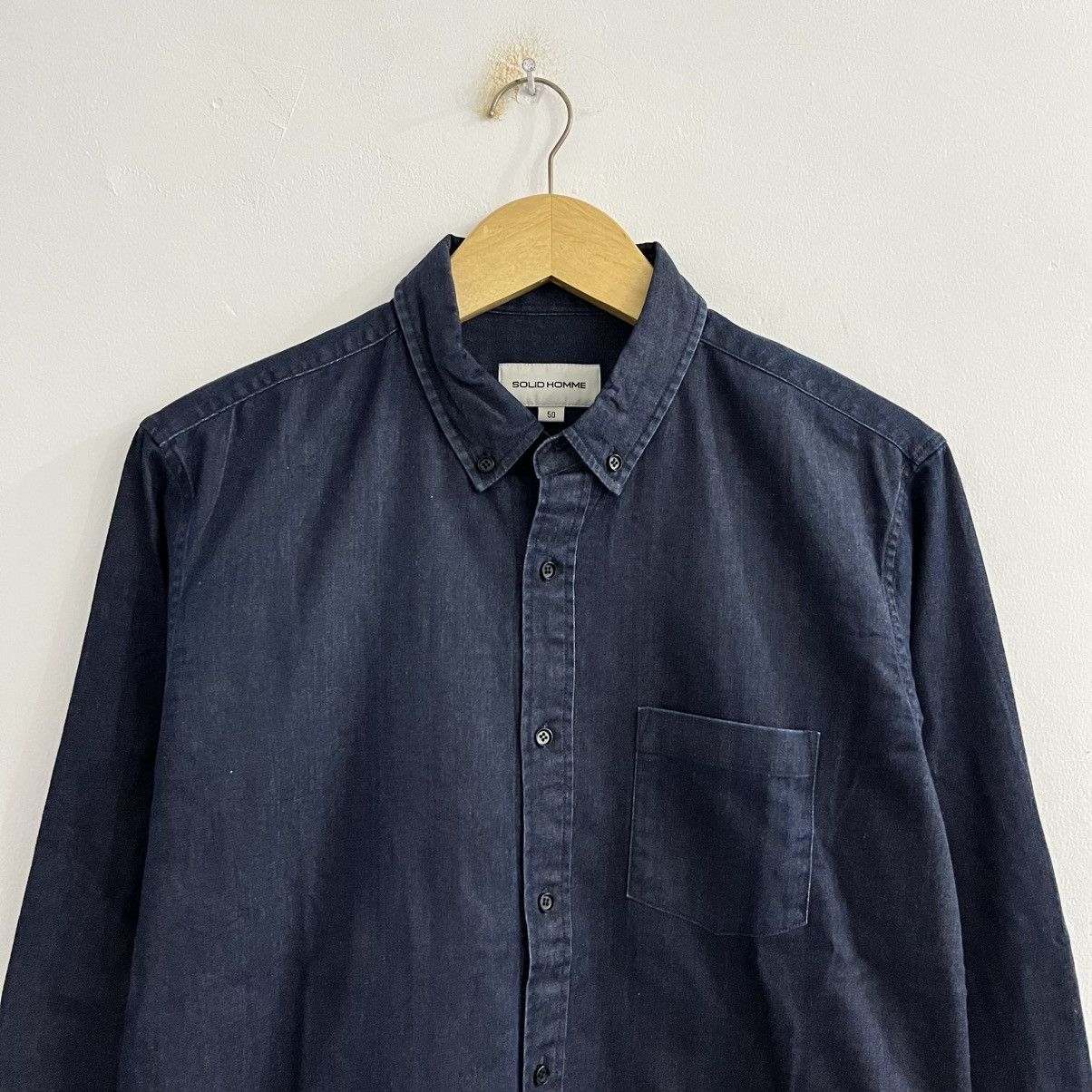 Solid Homme Solid Homme Woyoungmi Dark Navy Button Up Shirt Size US M / EU 48-50 / 2 - 2 Thumbnail