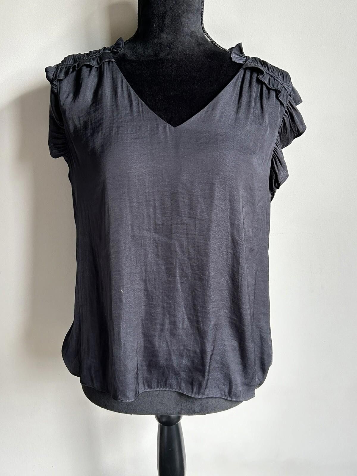 Designer Forever New blouse black sleeveless V neck - Size 10 (001) Size M / US 6-8 / IT 42-44 - 8 Thumbnail