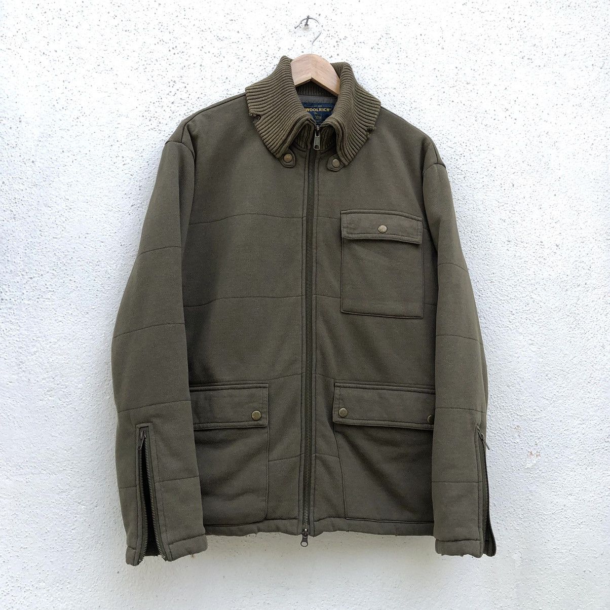 Vintage Vintage Woolrich Distressed Warm Cotton Zipper Jacket Size US XL / EU 56 / 4 - 1 Thumbnail