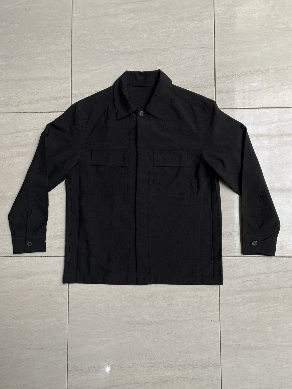 GU GU Pocket Boxy Oversize Black Outer Shirt Size US M / EU 48-50 / 2 - 1 Thumbnail