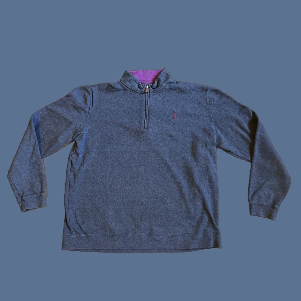 johnnie-O Johnnie-O West Coast Prep 1/4 Zip Golf Sweater Men’s 2XL Gray Purple Shirt Regular Knit Pullover Zipper Embroidered Logo Size US XXL / EU 58 / 5 - 1 Thumbnail