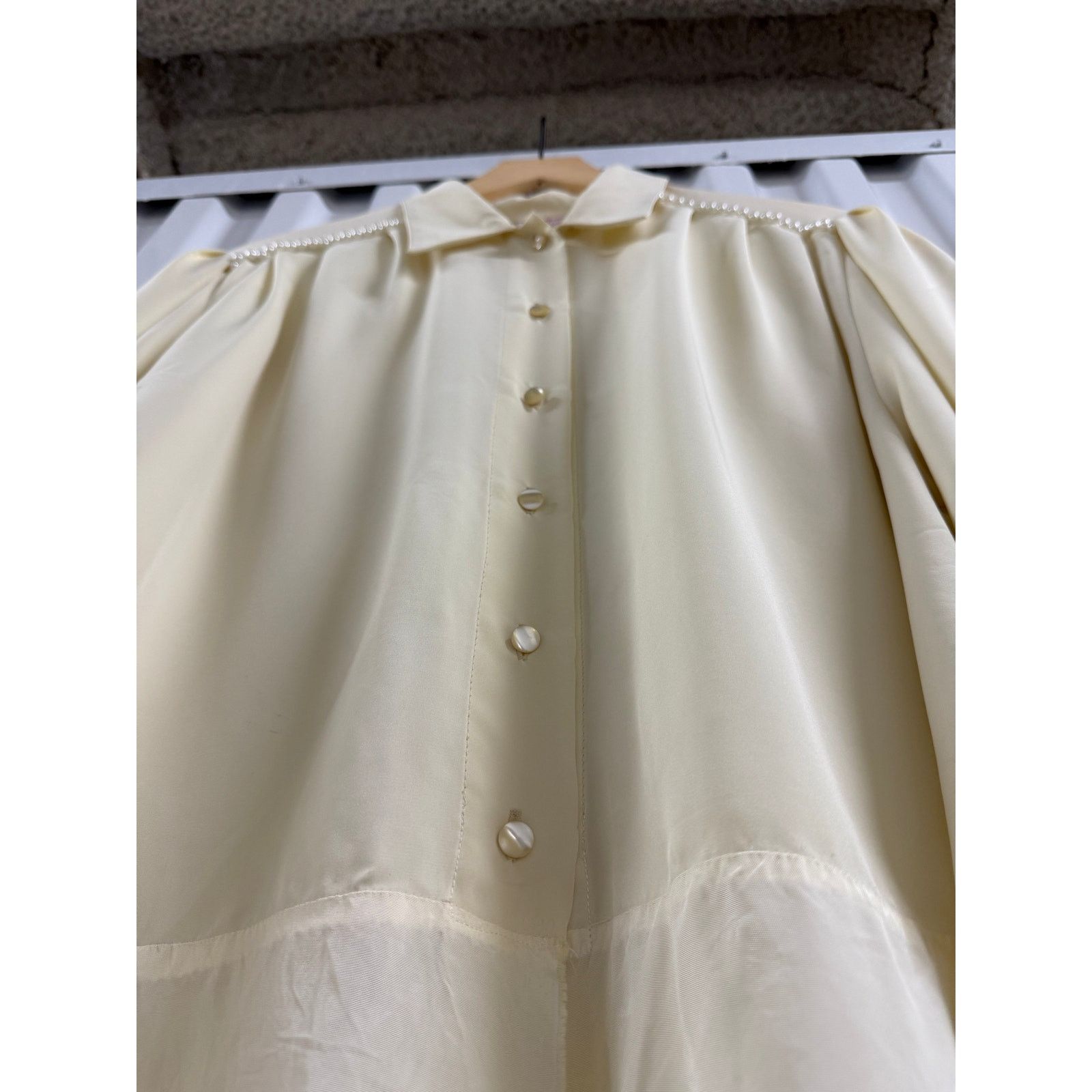 Vintage Vintage European 1970's Women's Pearl Blouse - True Vintage Size L / US 10 / IT 46 - 7 Thumbnail