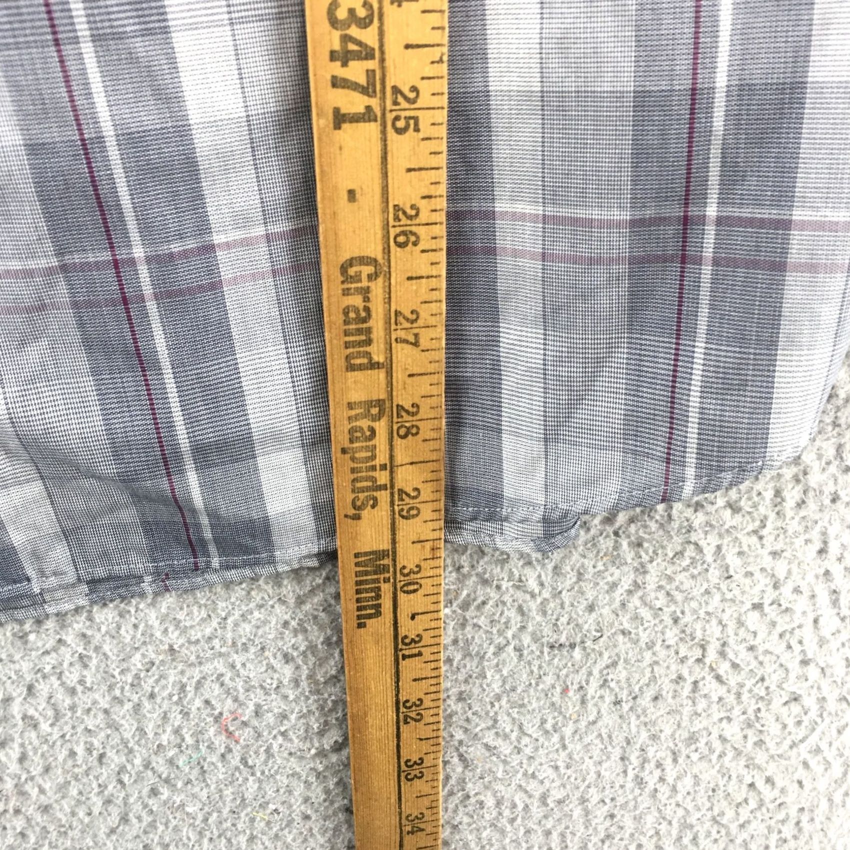 Calvin Klein Calvin Klein Button-Up Dress Shirt Mens 17 Multicolor Plaid Collared Long Sleeve Shirt Size 46R - 7 Thumbnail