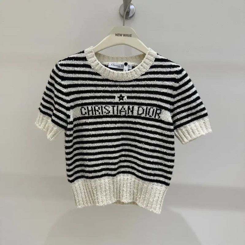 Dior Dior Striped Cotton Short Sleeve Top 0089 Size S / US 4 / IT 40 - 1 Thumbnail