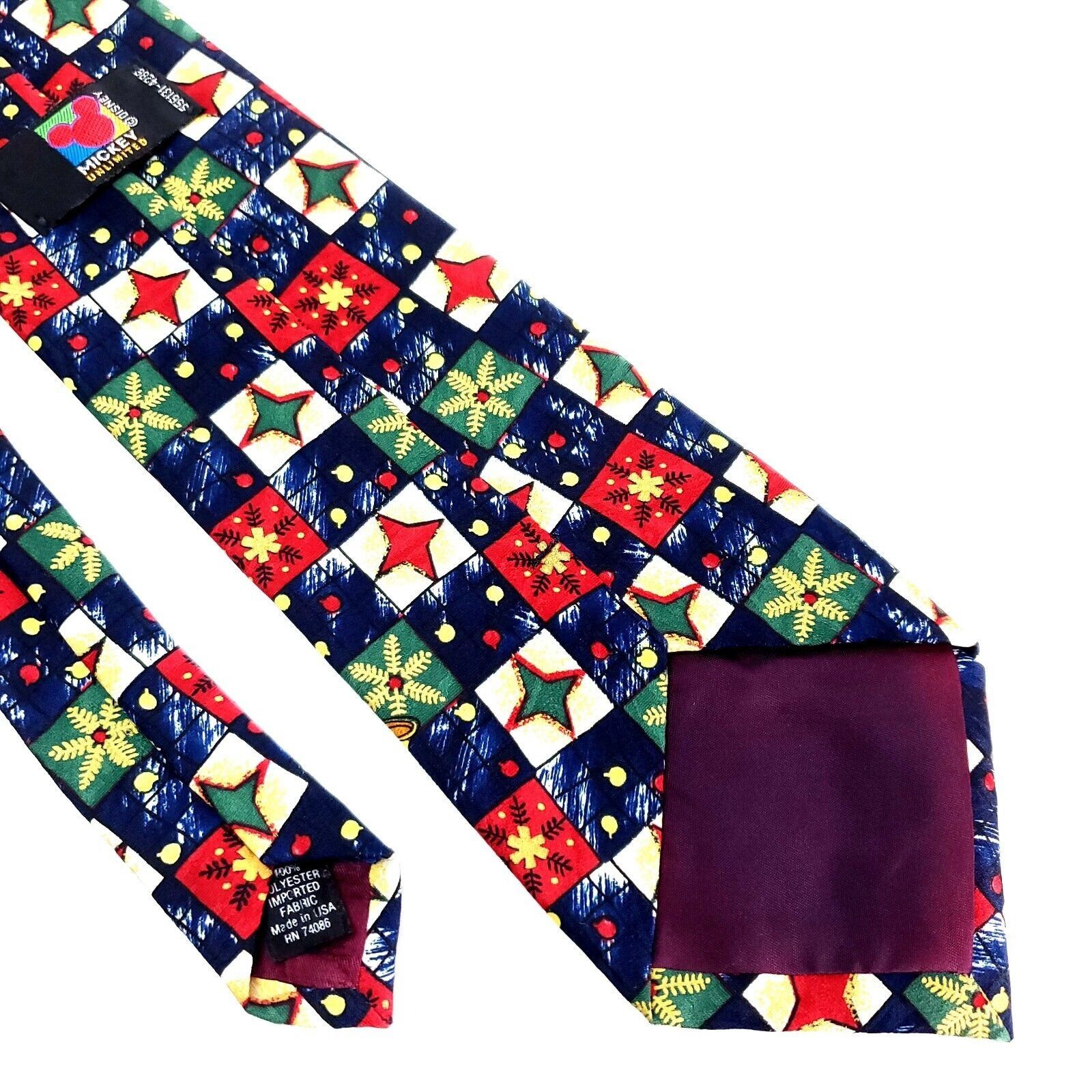Mickey Unlimited Mickey Unlimited Polyester Tie Wide Blue Christmas Goofy Don Size ONE SIZE - 5 Thumbnail