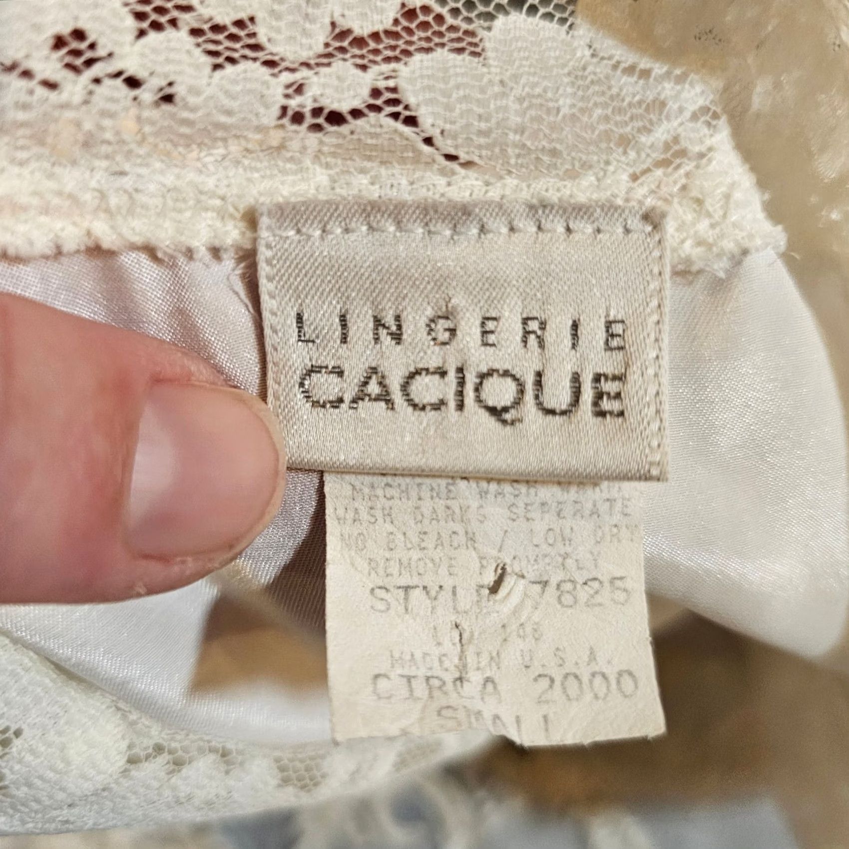 Vintage Cacique Nightgown Women Small White Satin Sheer Lace Bridal Y2K Vintage Shirt Dress Womens Lingerie 90s Theatre Size ONE SIZE - 3 Thumbnail