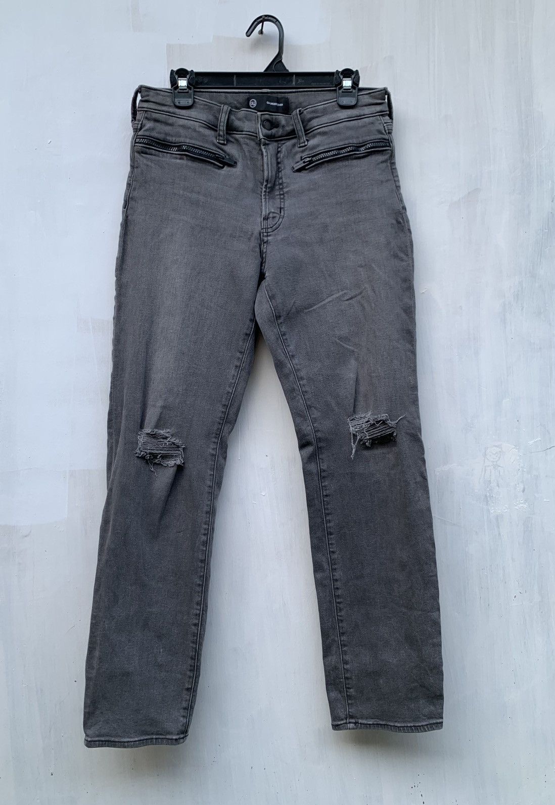 Undercover x GU distressed grunge style stretch jeans