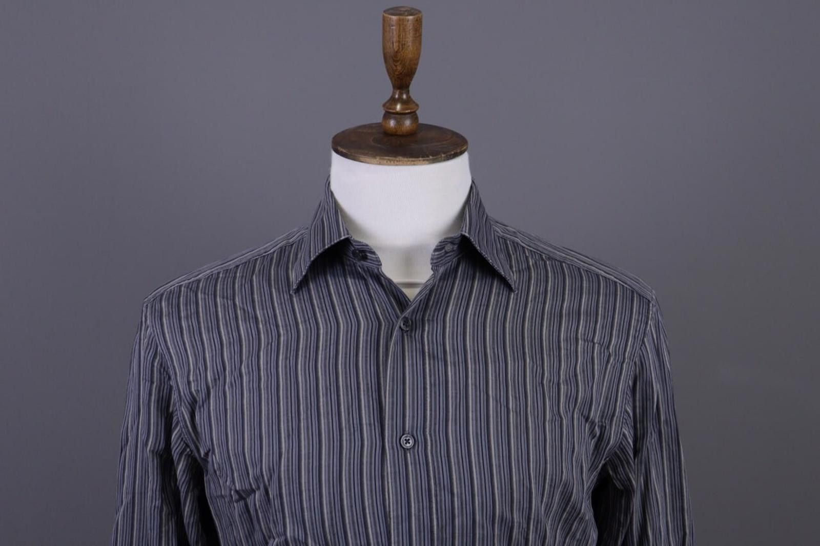 Ermenegildo Zegna Zegna City Blue Stripe Button Down Shirt Size 3 / M Size US M / EU 48-50 / 2 - 2 Thumbnail