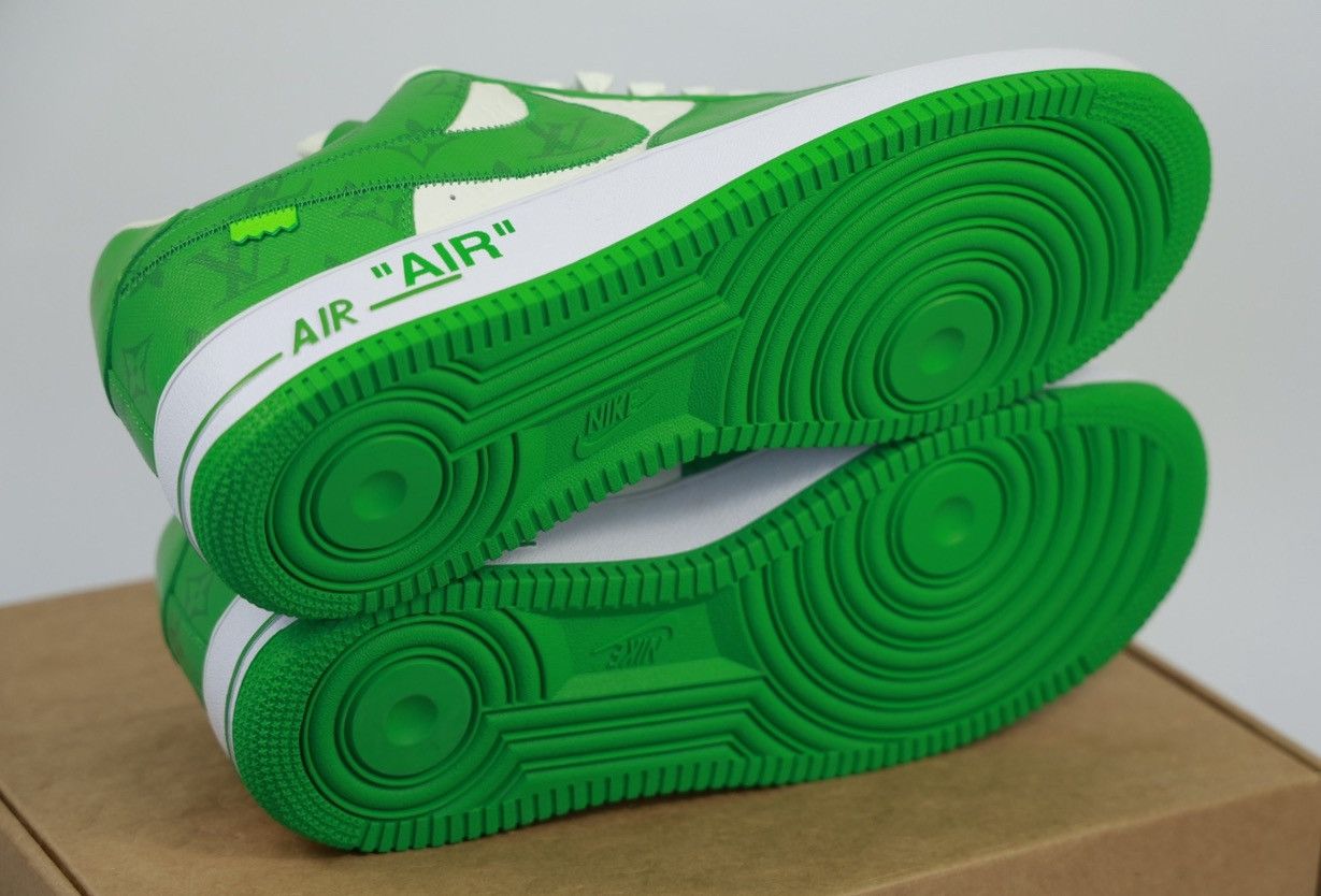 Louis Vuitton AIR FORCE 1 GREEN MONOGRAM SNEAKERS (VERY RARE SIZE) Size US 12 / EU 45 - 6 Thumbnail