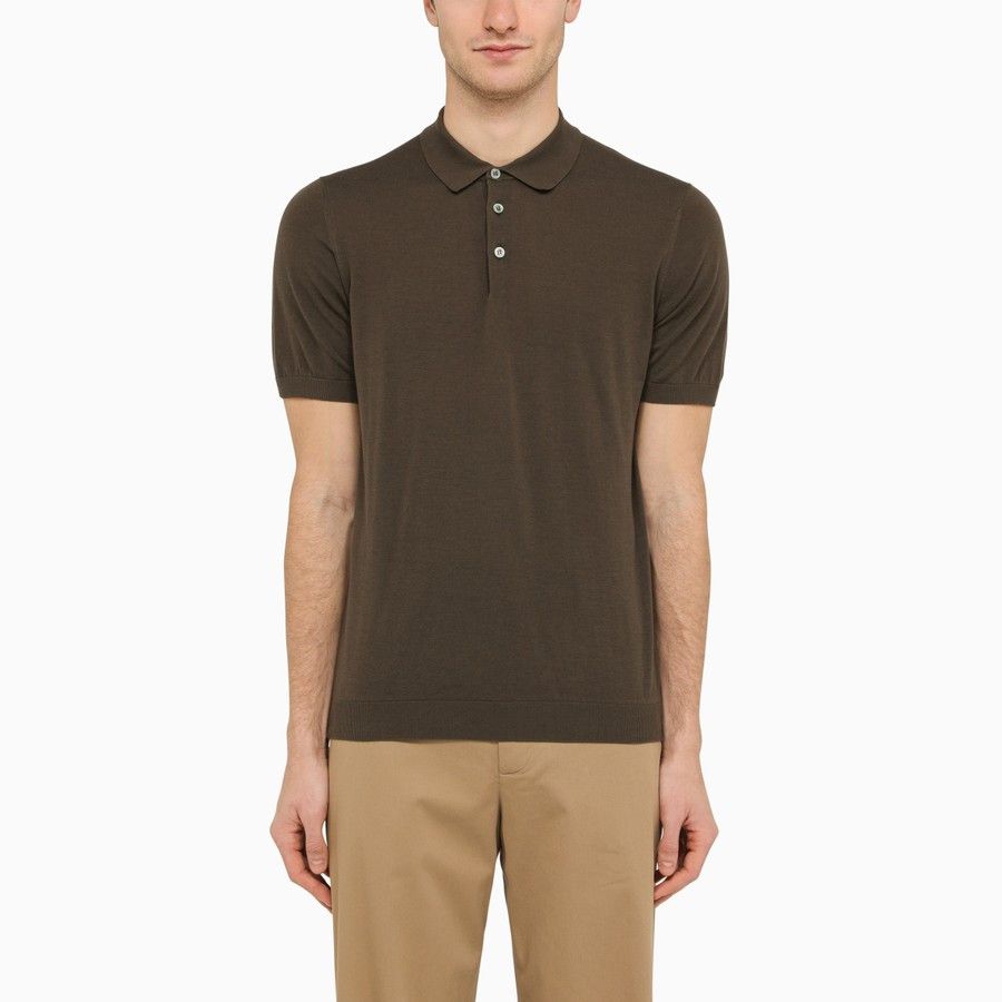 image of Drumohr O1D2Blof0324 Polo Shirt In Brown, Men's (Size Medium)